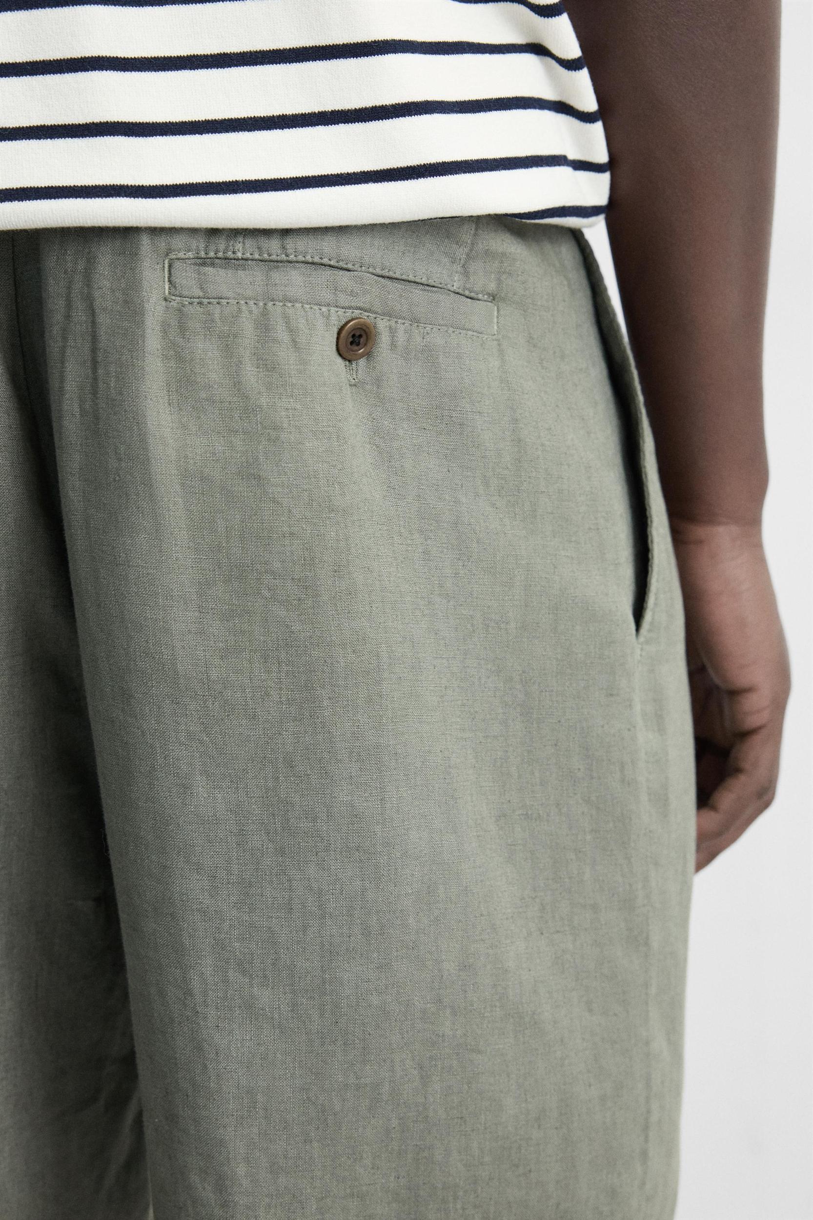 100% LINEN PLEATED SHORTS Product Image