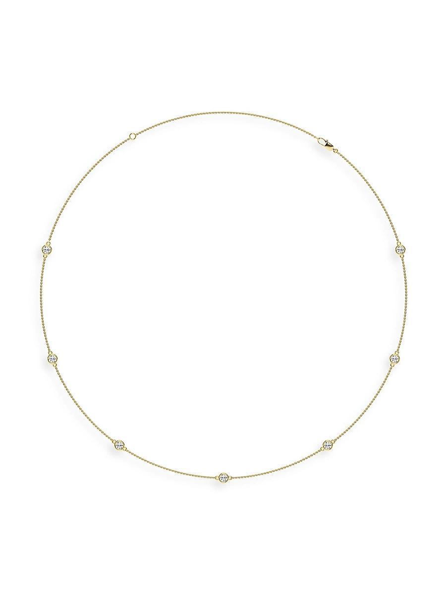 Womens 14K Yellow Gold & Lab-Grown 7-Diamond Station Necklace/0.70-2.10 TCW Product Image