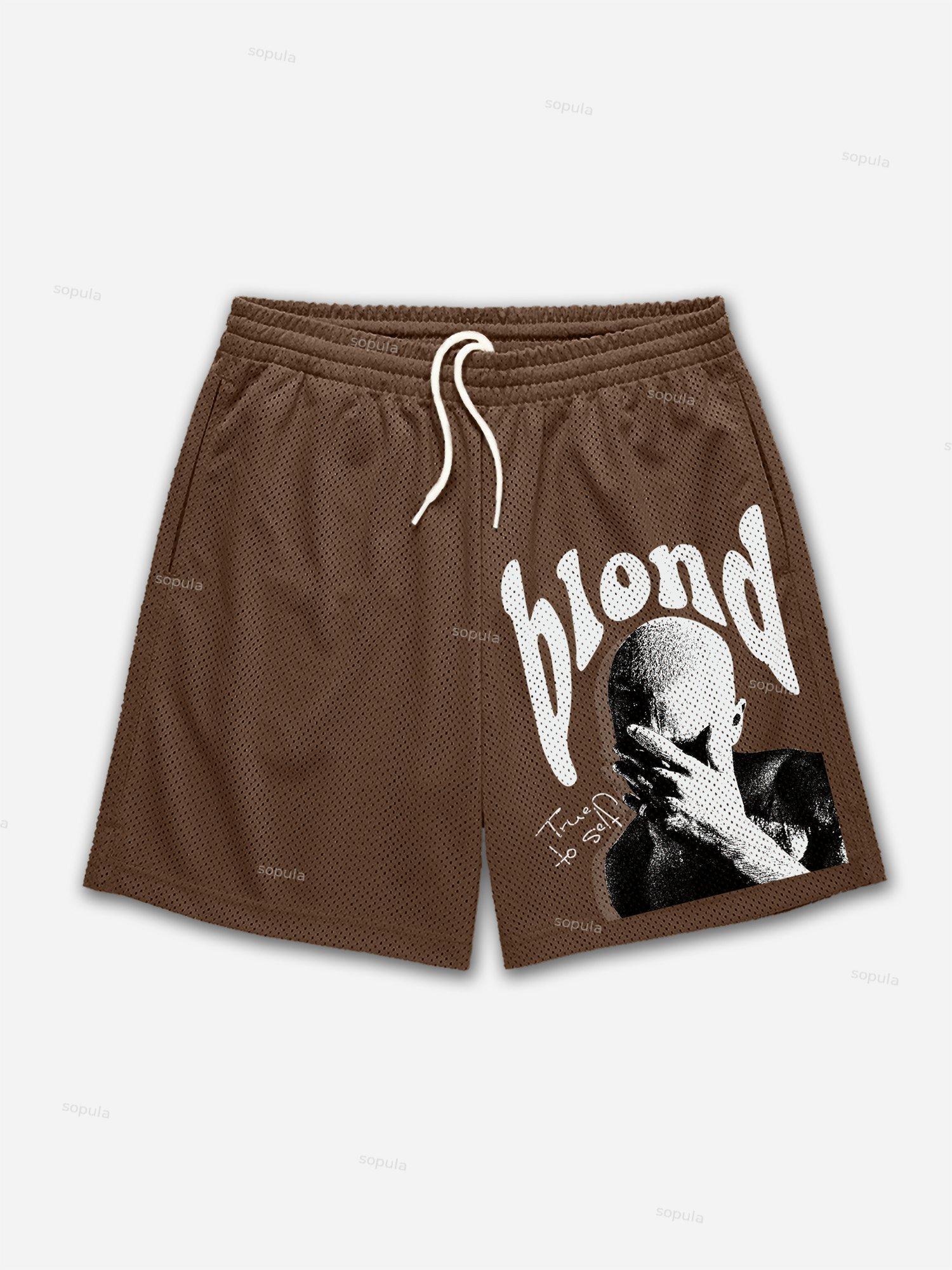 Vintage Frank Ocean Blond Graphic Mesh Shorts Product Image