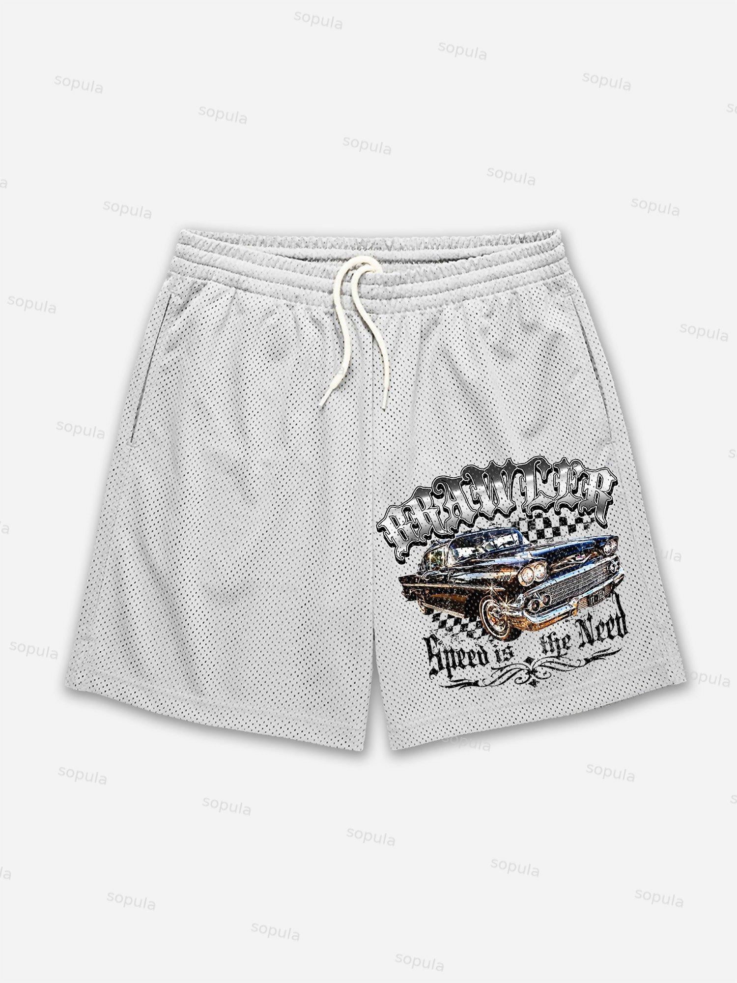 Racing Brawler Print Mesh Shorts Product Image