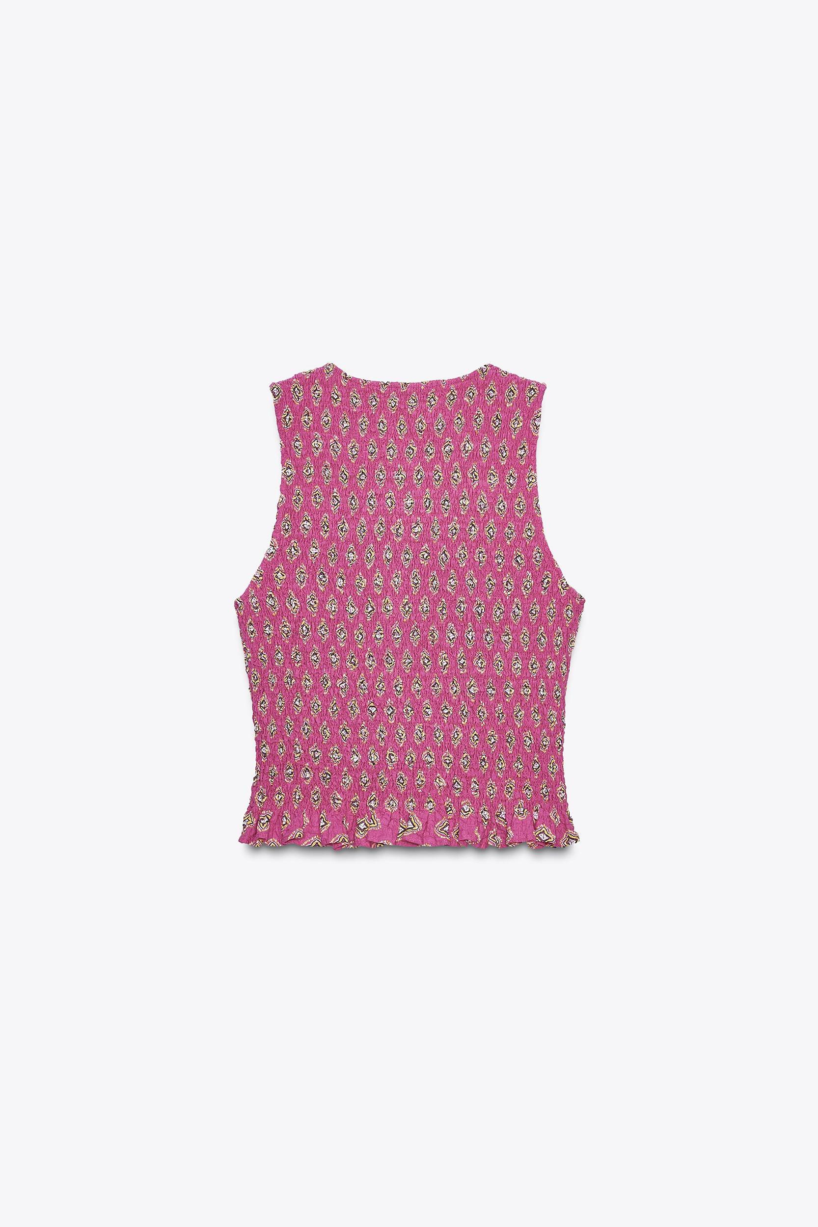 SMOCKED PRINT TOP Product Image