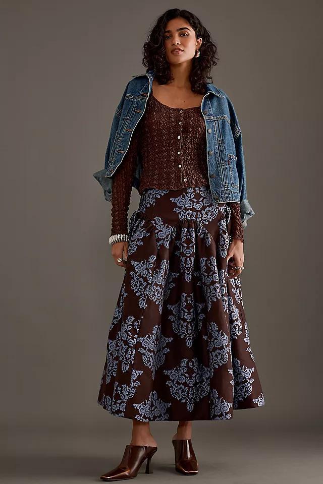 By Anthropologie Brocade Midi Skirt Product Image