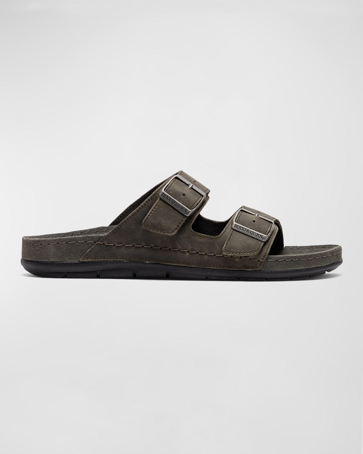 Men's Raglan Leather Slide Sandals Product Image