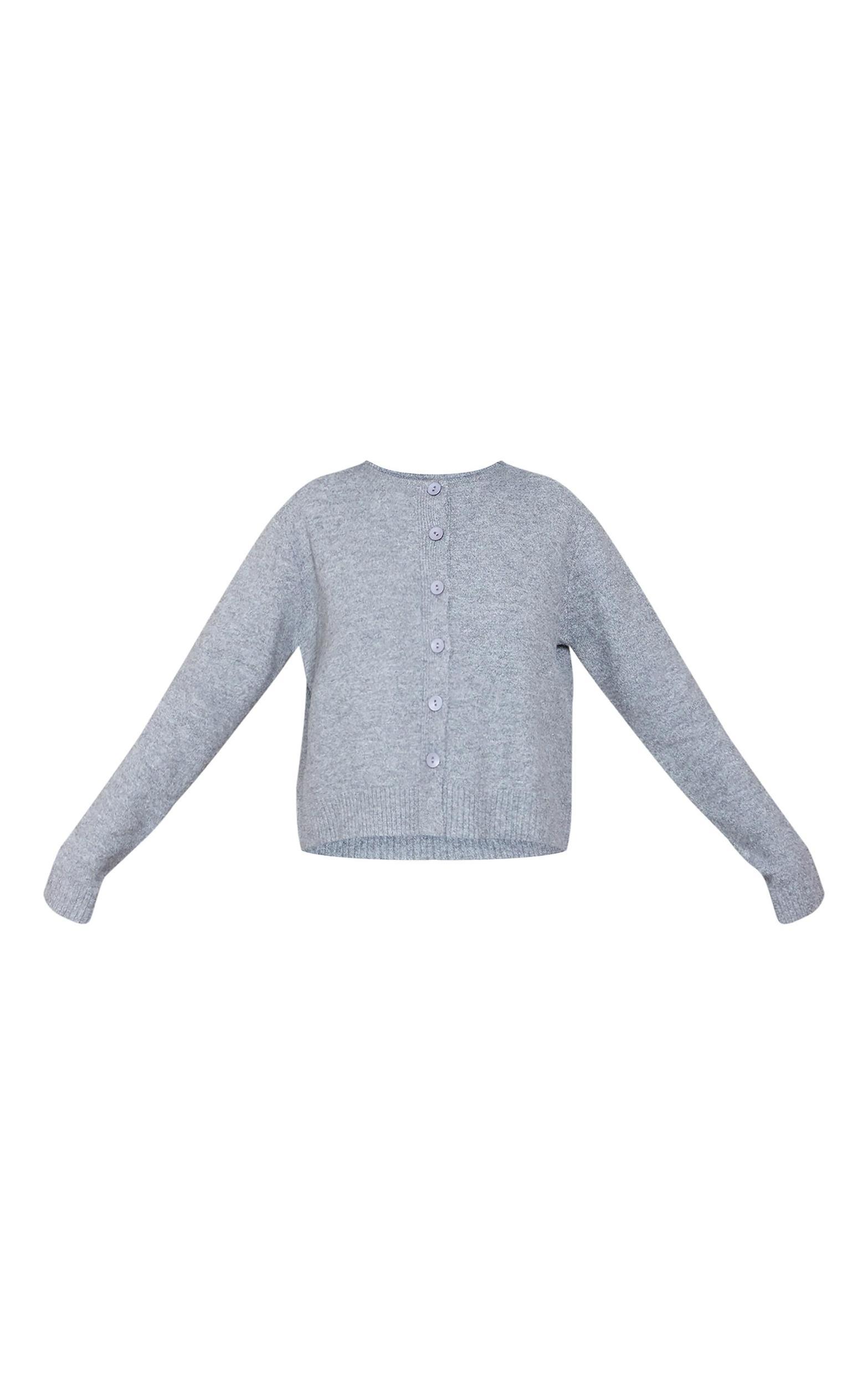 Tall Grey Melange Soft Knit Basic Button Up Cardigan Product Image