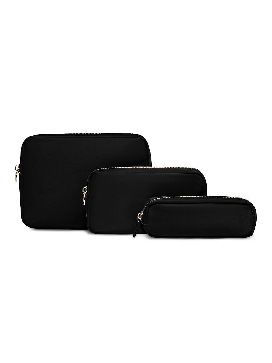 Womens 3-Piece Nylon Zip Pouch Set Product Image