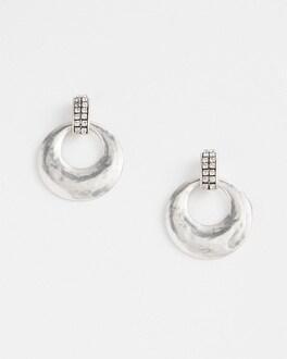 Silver & Pave Drop Circle Earrings   Chico's - Silver - Women Product Image