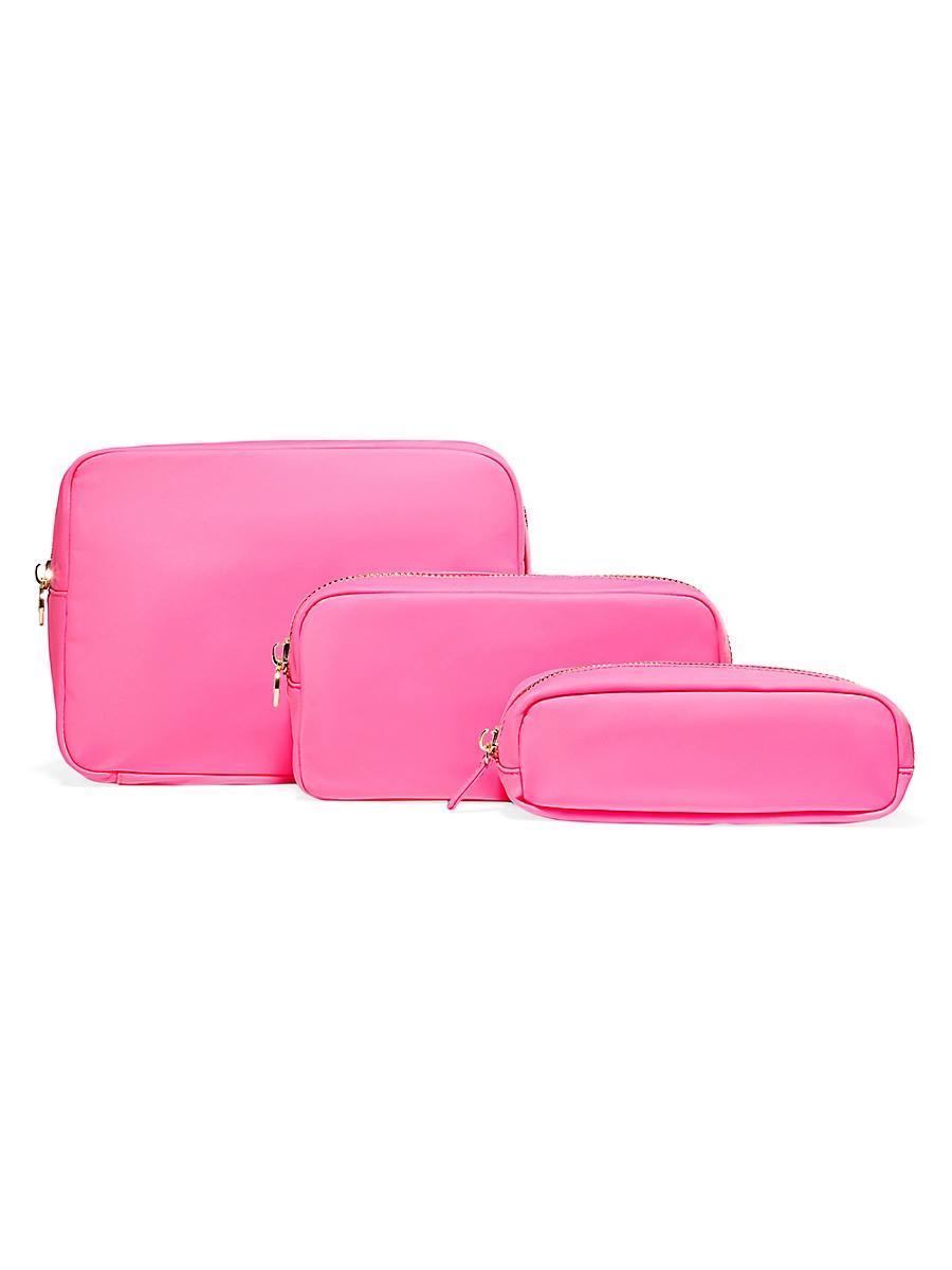 Womens 3-Piece Nylon Zip Pouch Set Product Image