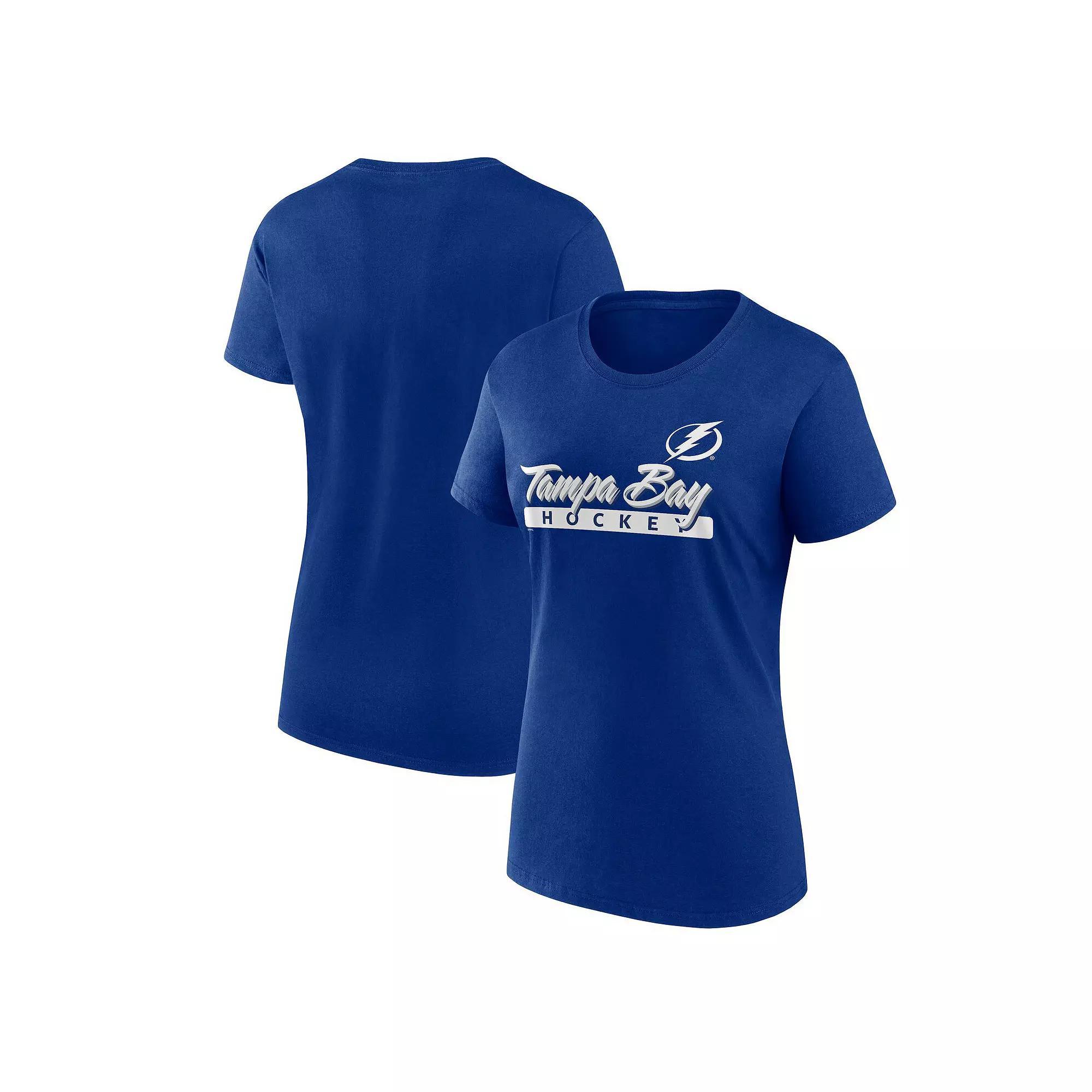 Women's Fanatics Blue Tampa Bay Lightning Risk Cotton T-Shirt, Size: Small, Lgh Blue Product Image