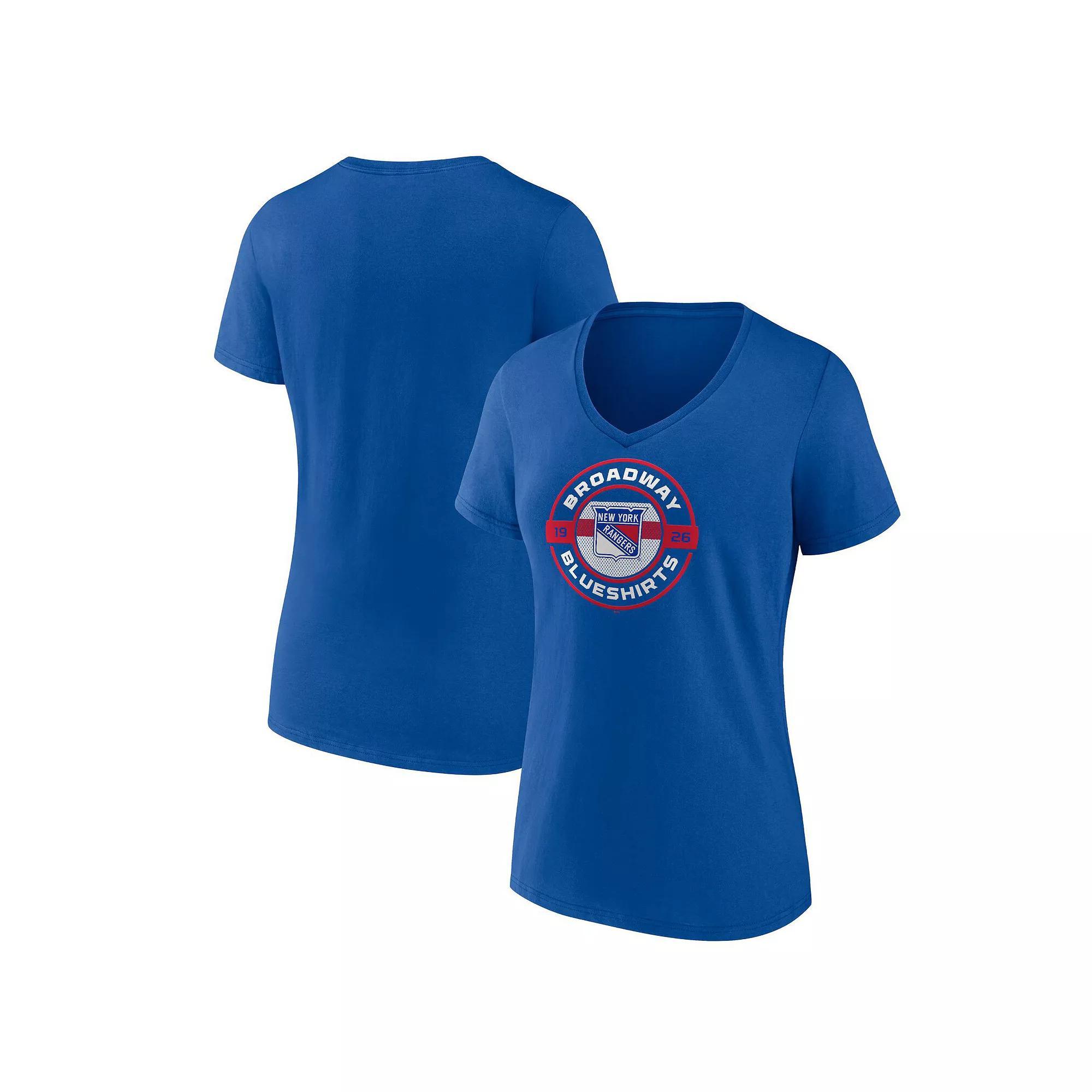 Women's Fanatics Blue New York Rangers Local A V-Neck T-Shirt,  Product Image