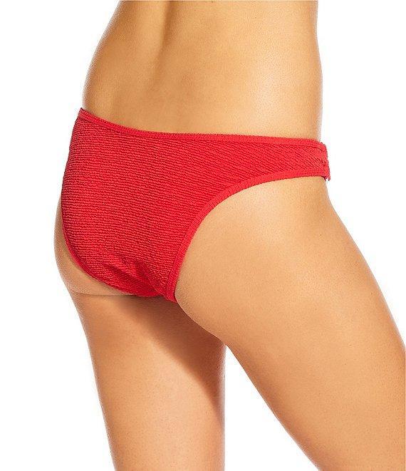 GB Scrunchie Textured Rectangle Ring High Leg Hipster Swim Bottom Product Image