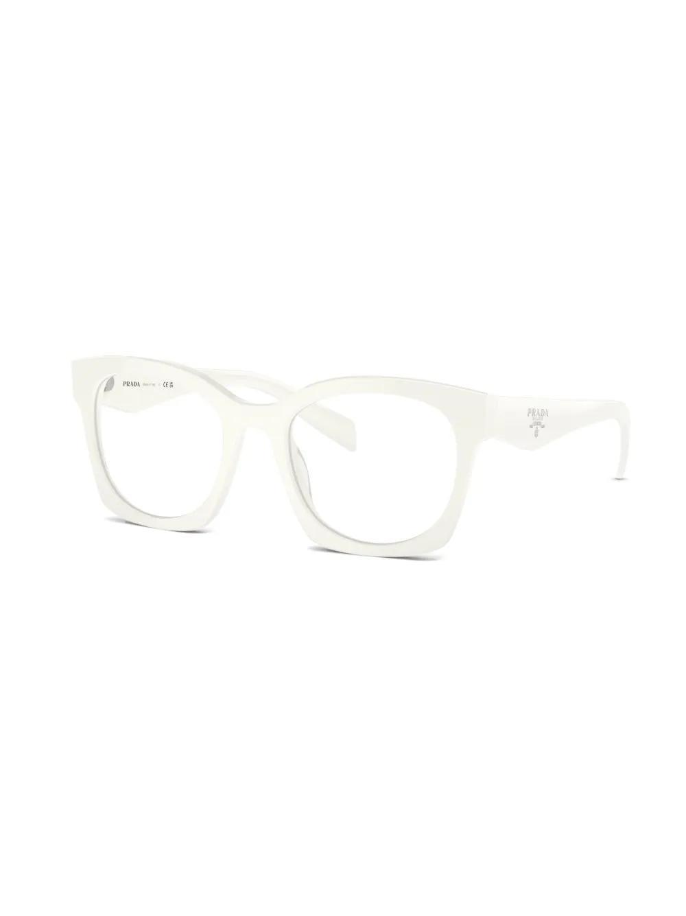 PRADA Eckige Sonnenbrille Mit Logo In White Ivory Product Image