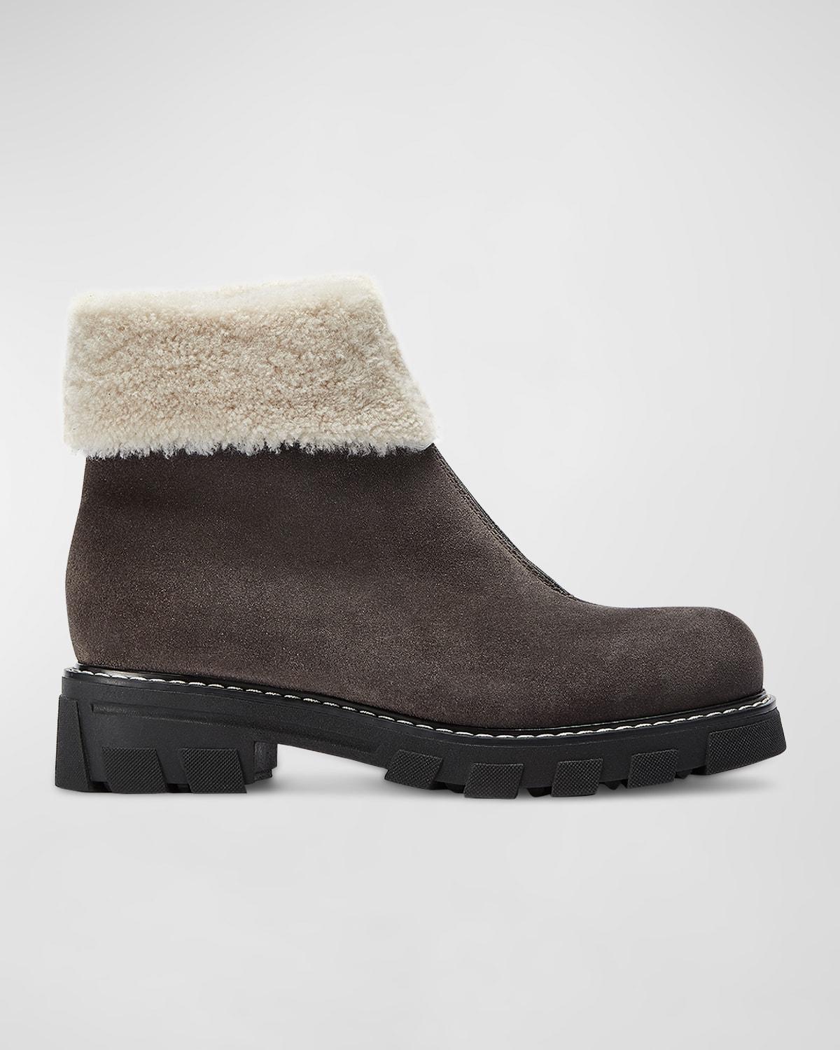 Womens Abba 38MM Suede & Shearling Lug-Sole Boots Product Image