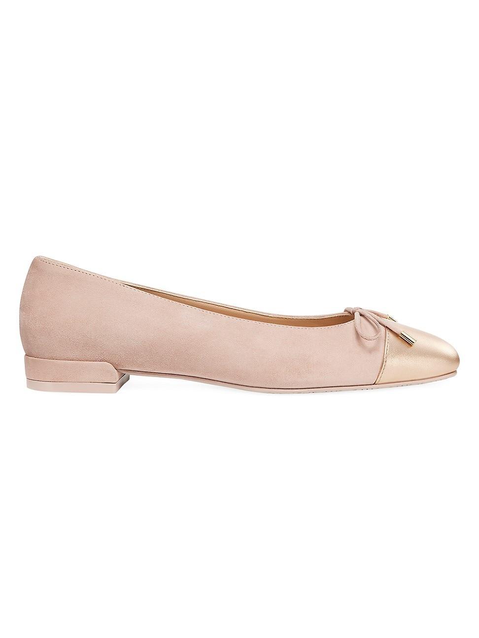 Sleek Bicolor Bow Ballerina Flats Product Image