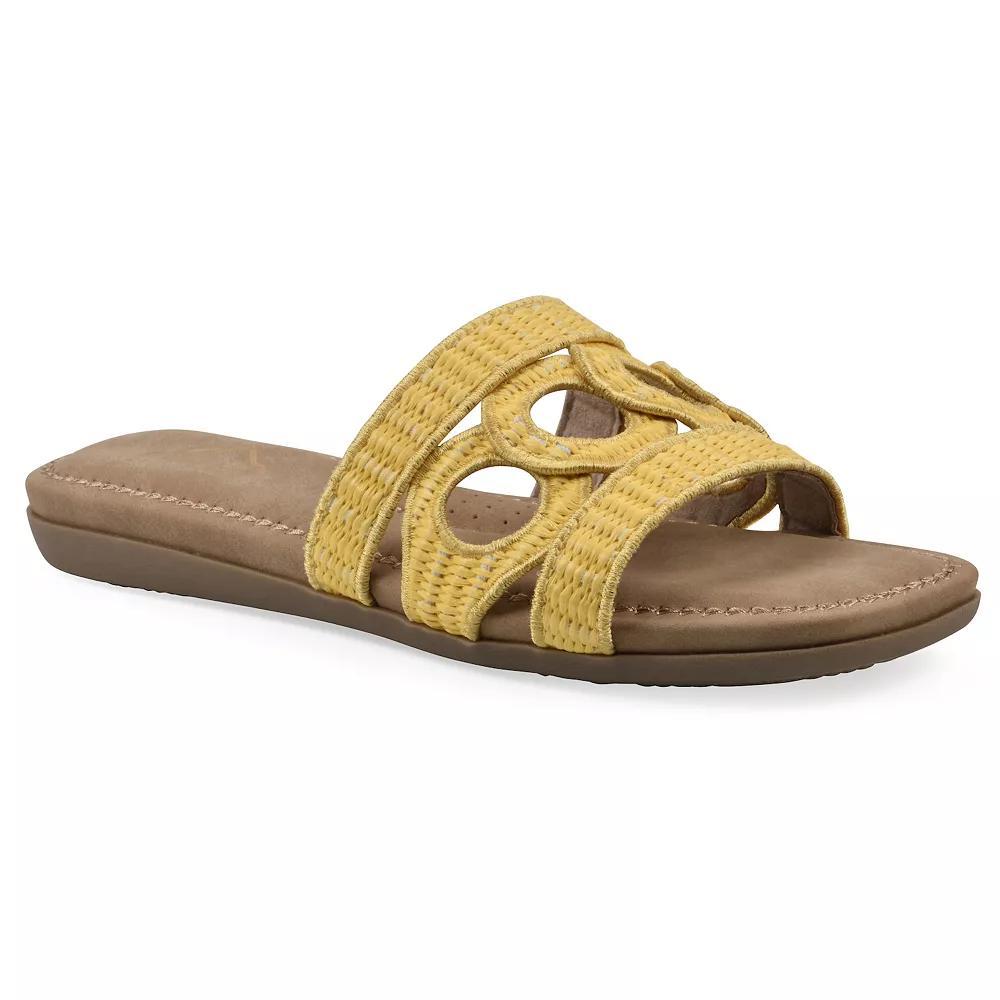 Cliffs by White Mountain Fraly Women's Slide Sandals, Size: 6, Yellow Raffia Product Image