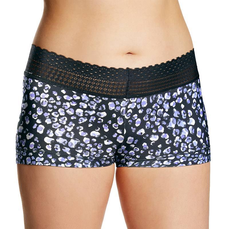 Maidenform Dream Cotton Lace-Trim Boyshort Underwear 40859, Womens, Gray Grey Floral Product Image