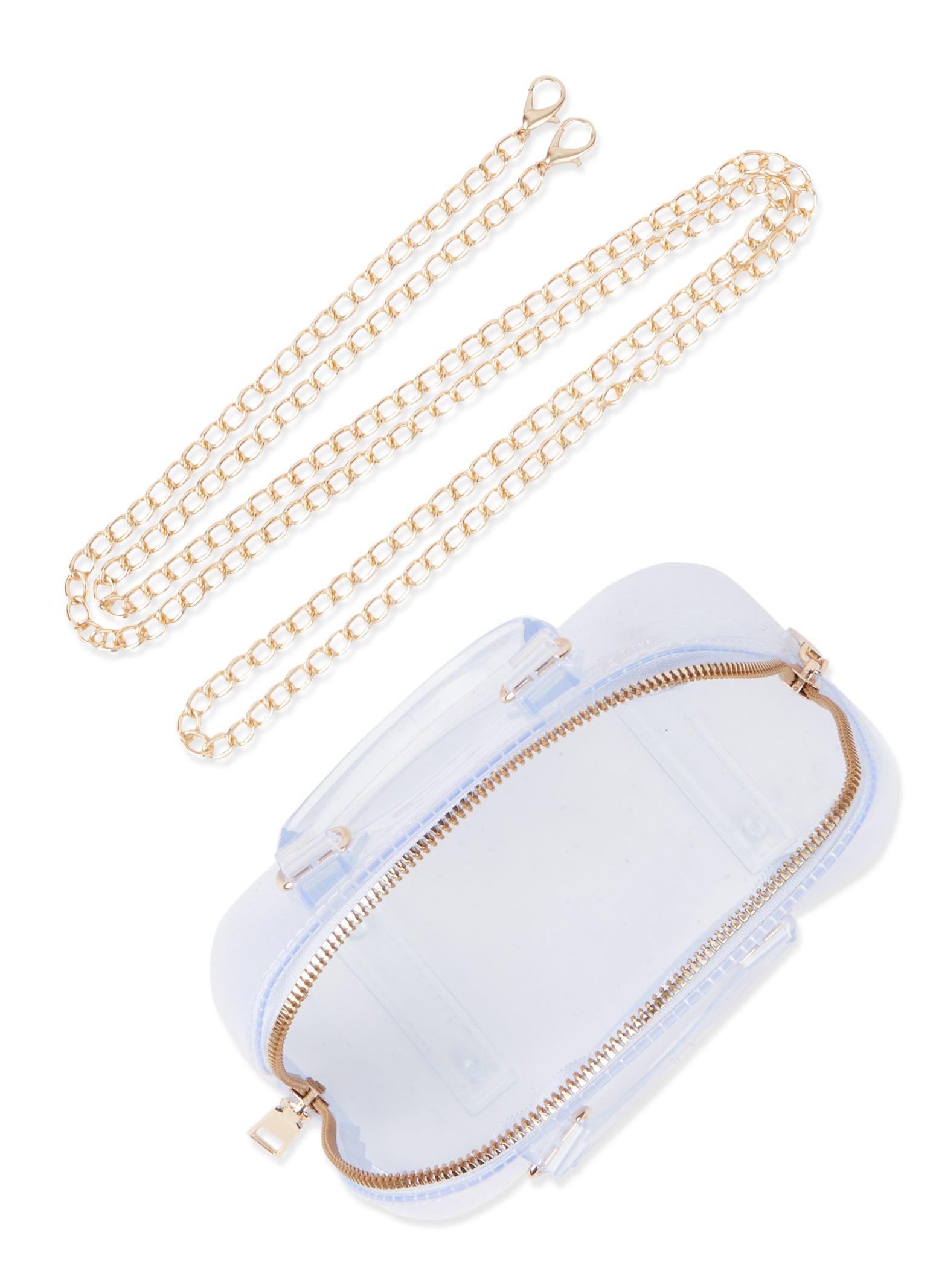 Womens Clear Jelly Dome Crossbody Handbag Product Image