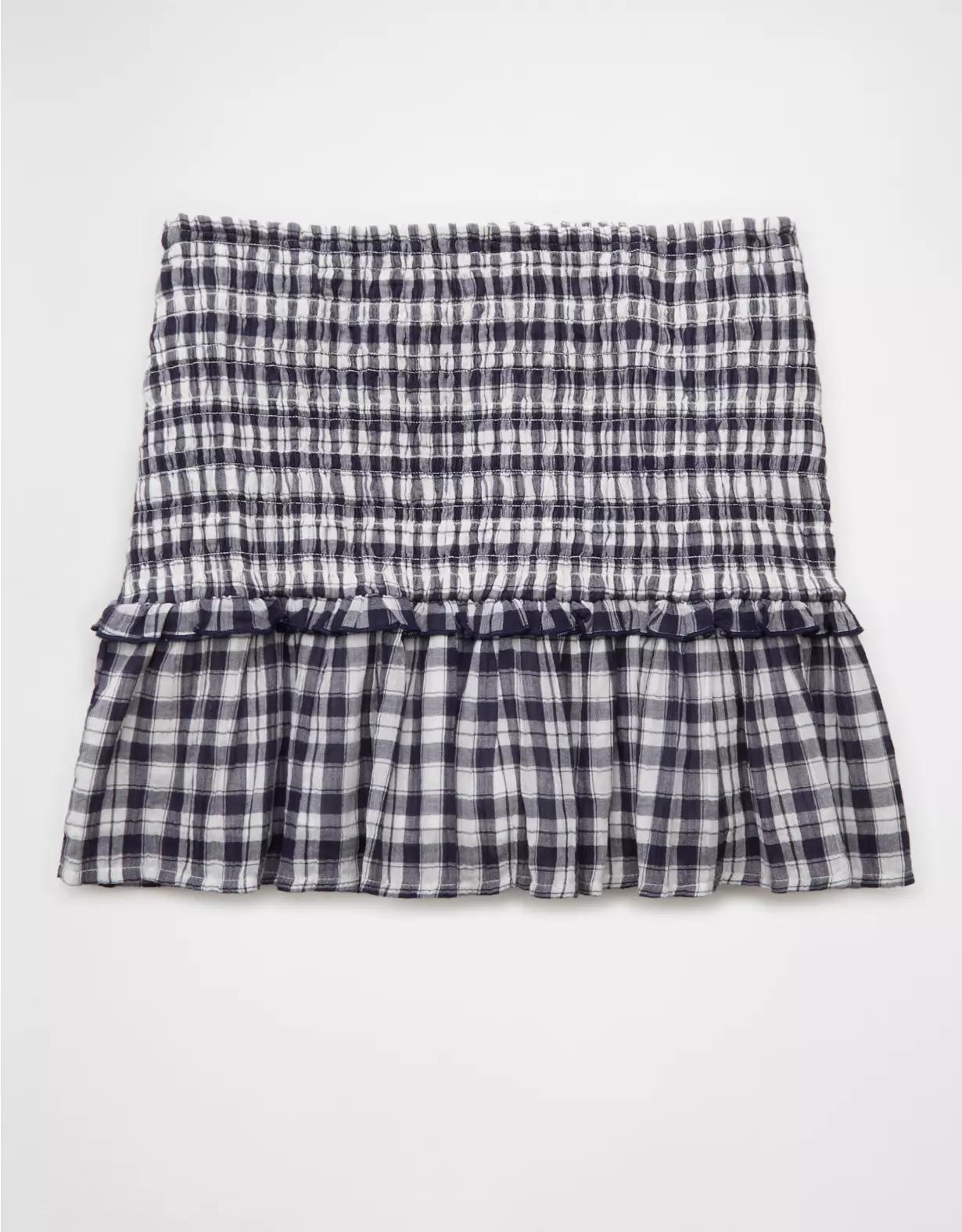 AE High-Waisted Smocked Mini Skirt Product Image