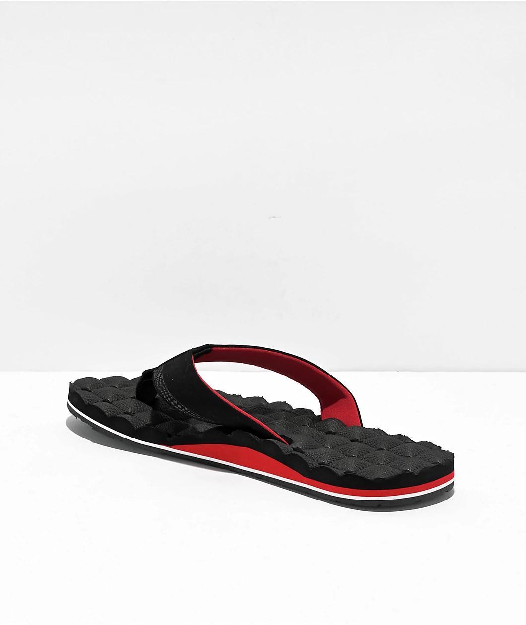 Volcom Recliner Black & Red Sandals Product Image