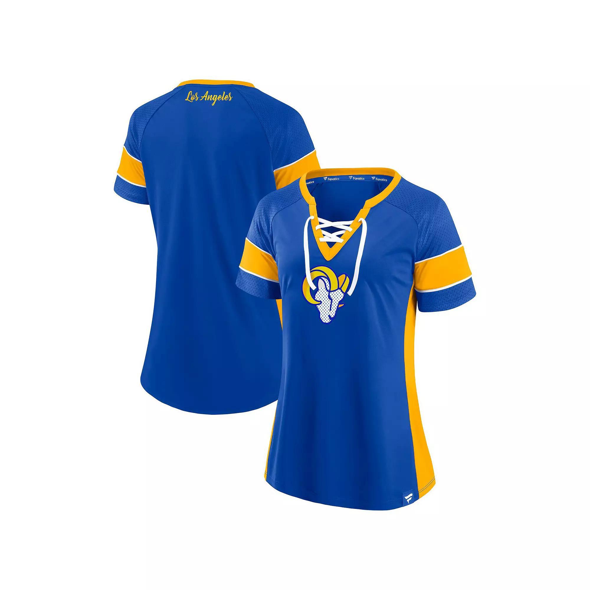 Women's Fanatics Royal Los Angeles Rams Athena Lace-Up Top,  Product Image