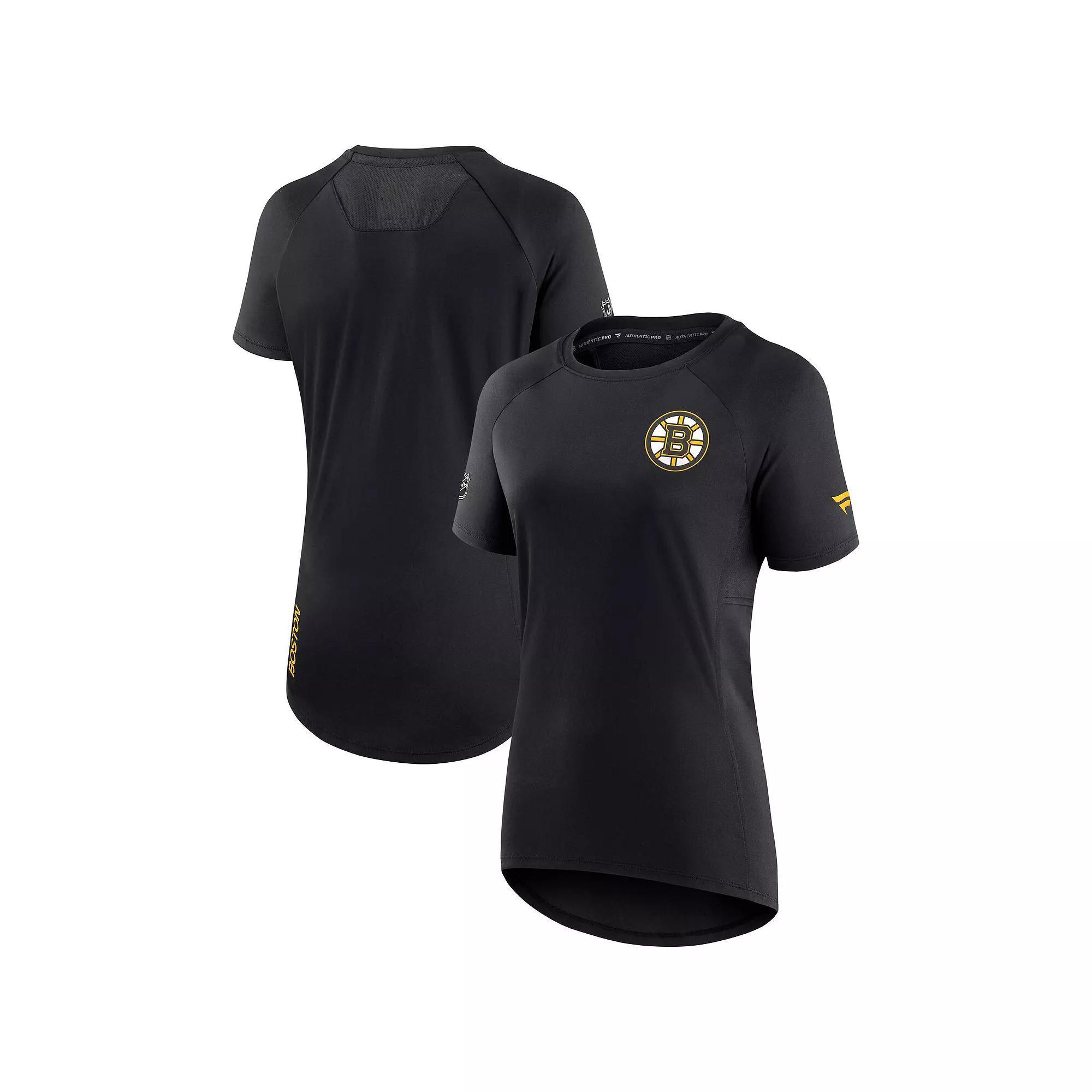 Women's Fanatics Branded Black Philadelphia Flyers Authentic Pro Rink Raglan Tech T-Shirt,  Product Image