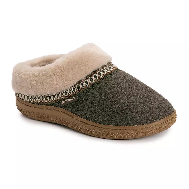 MUK LUKS Neira Womens Clog Slippers Gray Grey Faux Product Image