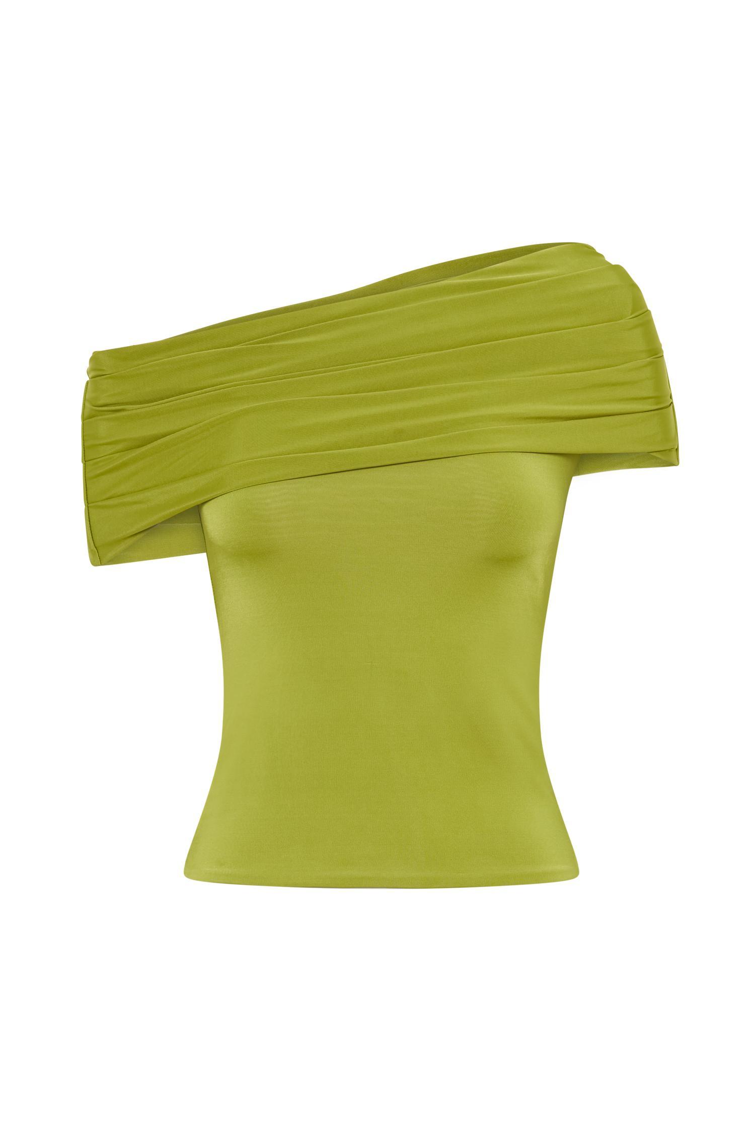 Cassandra Off Shoulder Slinky Top - Apple Product Image
