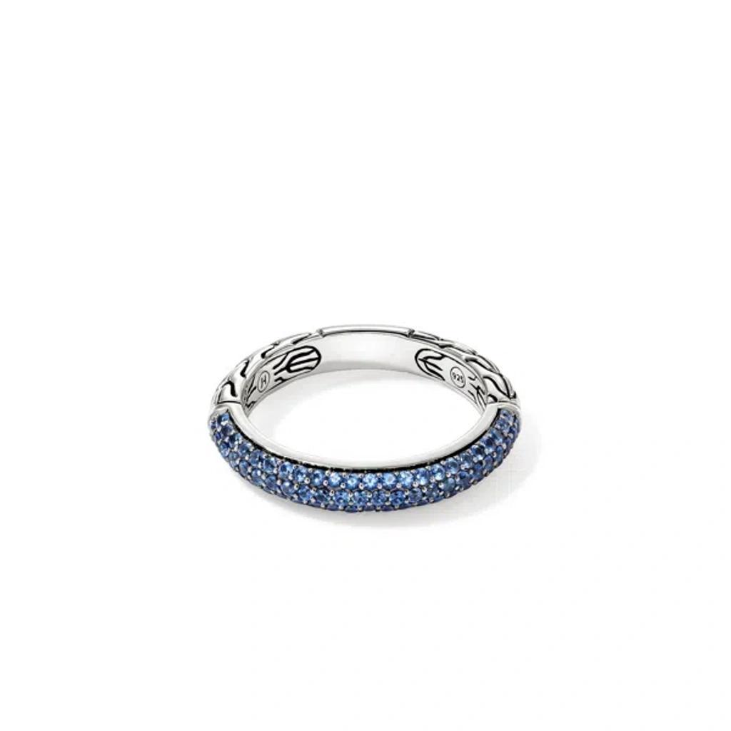 JOHN HARDY Sterling Silver Jh Essential Sapphire Band Ring In Silver/blue Product Image