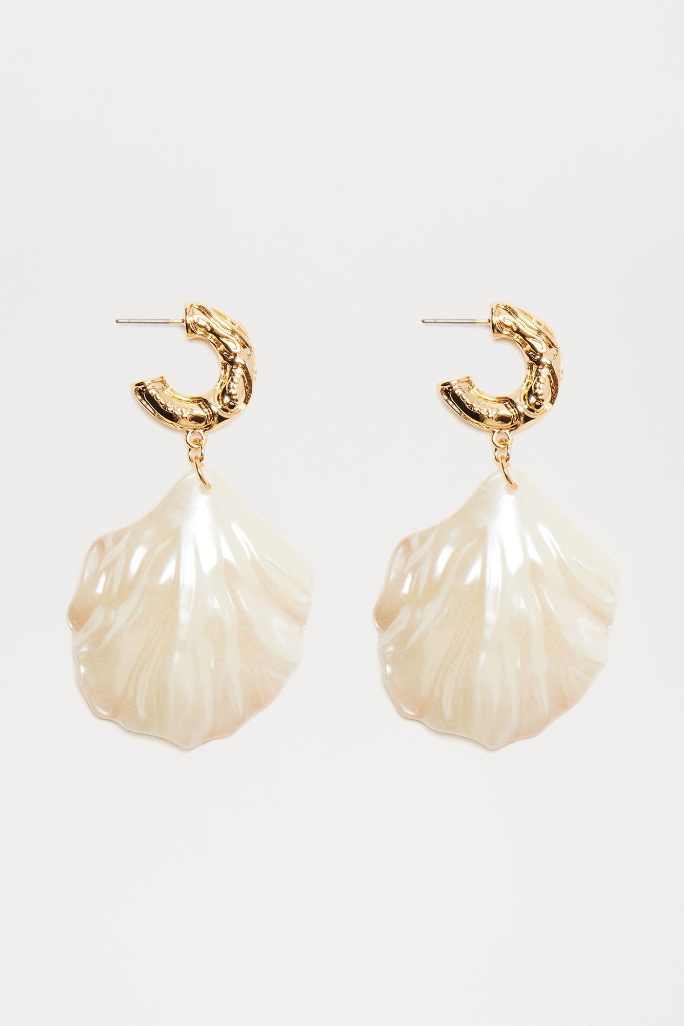 Tulum Tango Earrings - White/Gold Product Image