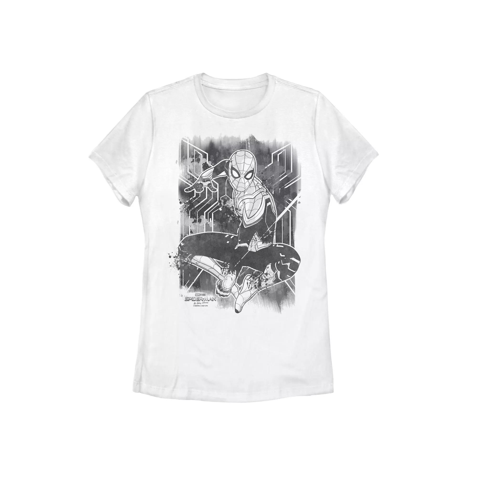 Juniors' Marvel Spider-Man No Way Home Inked Poster Tee, Girl's, Size: XL, White Product Image