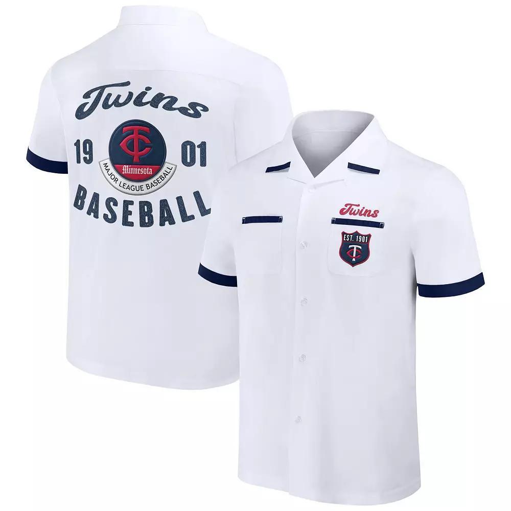 Men's Darius Rucker Collection by Fanatics White Minnesota Twins Bowling Button-Up Shirt,  Product Image