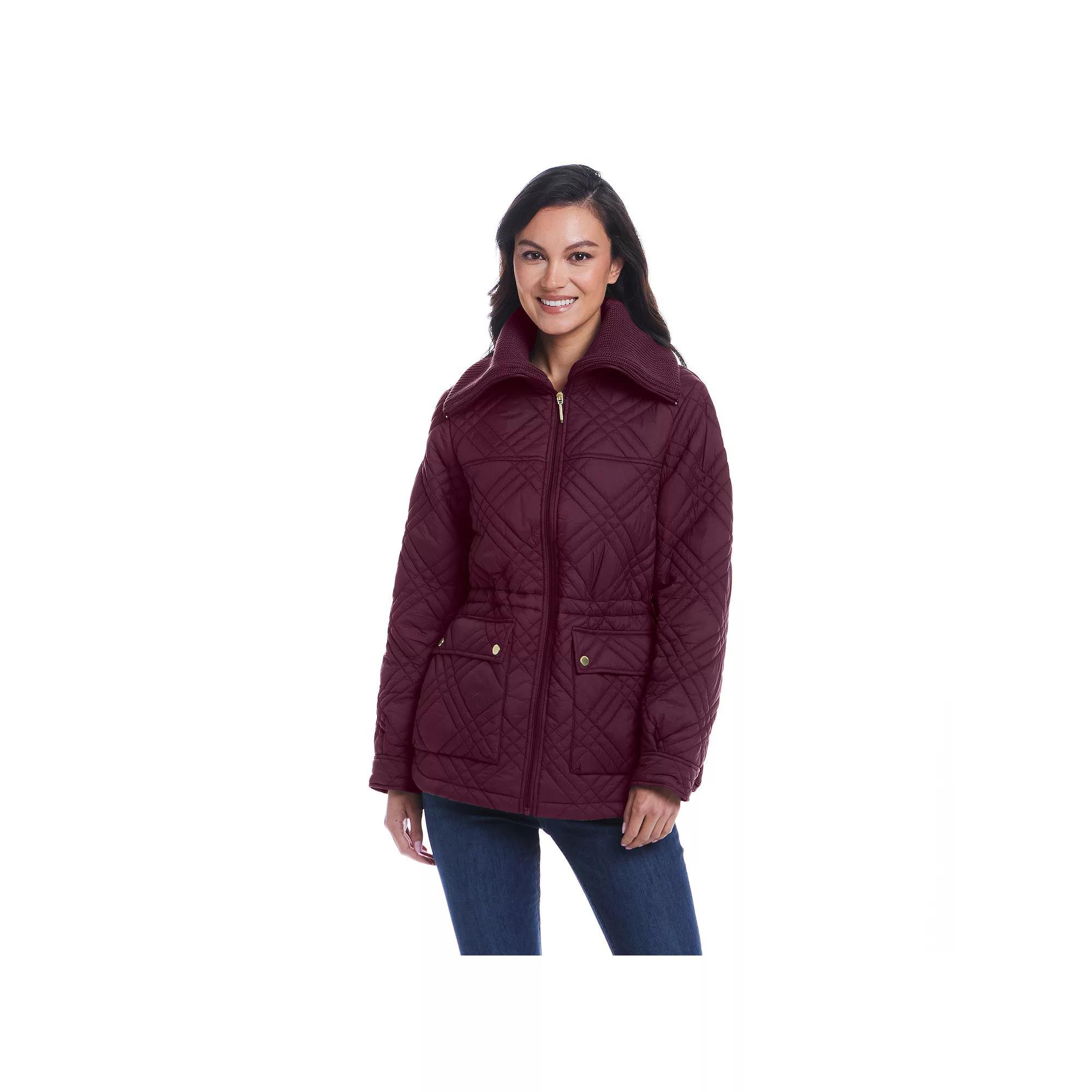 Women's Weathercast Wide Collar Quilted Anorak Jacket,  Product Image
