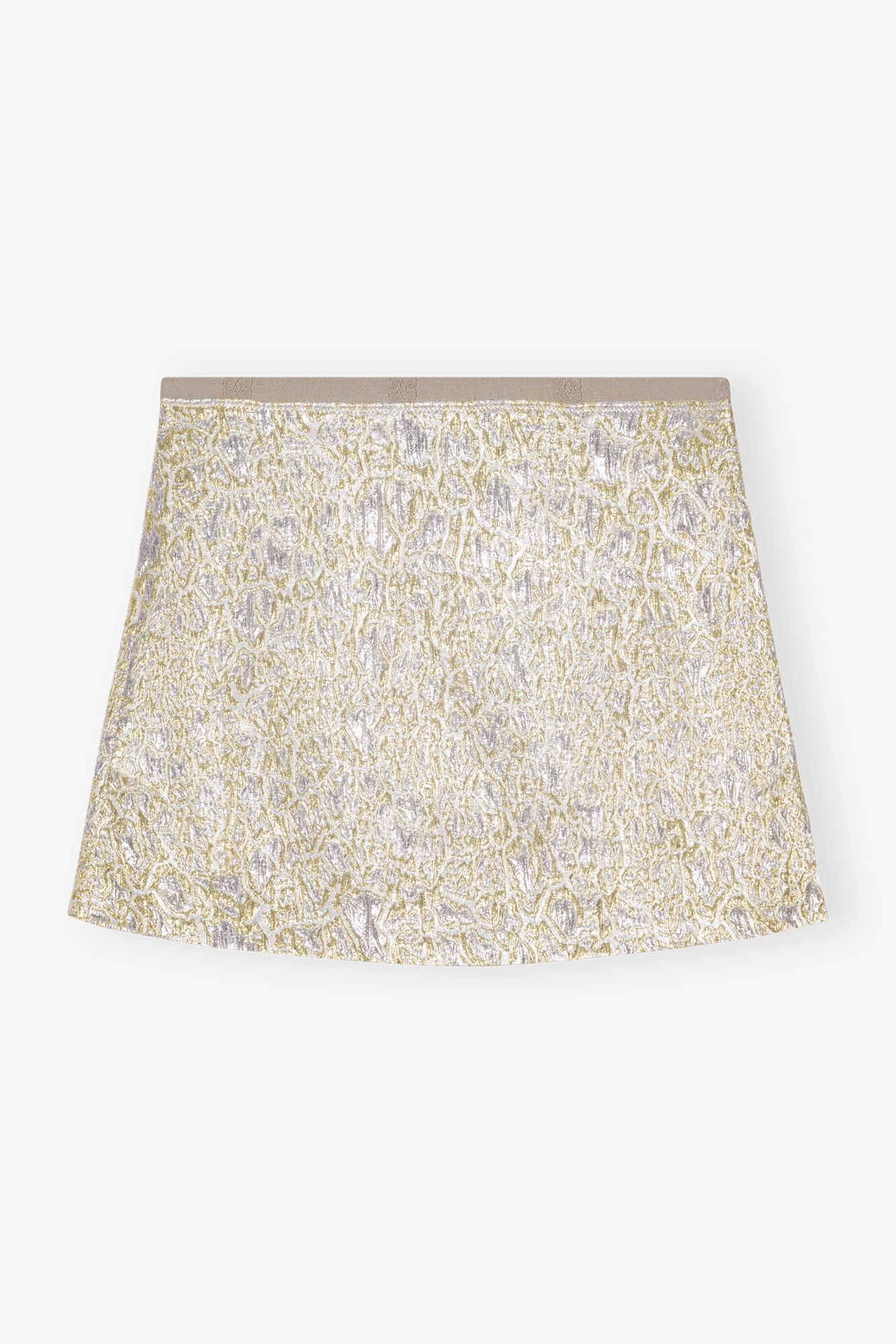 Gold and Silver Metallic Elasticated Mini Skirt Product Image