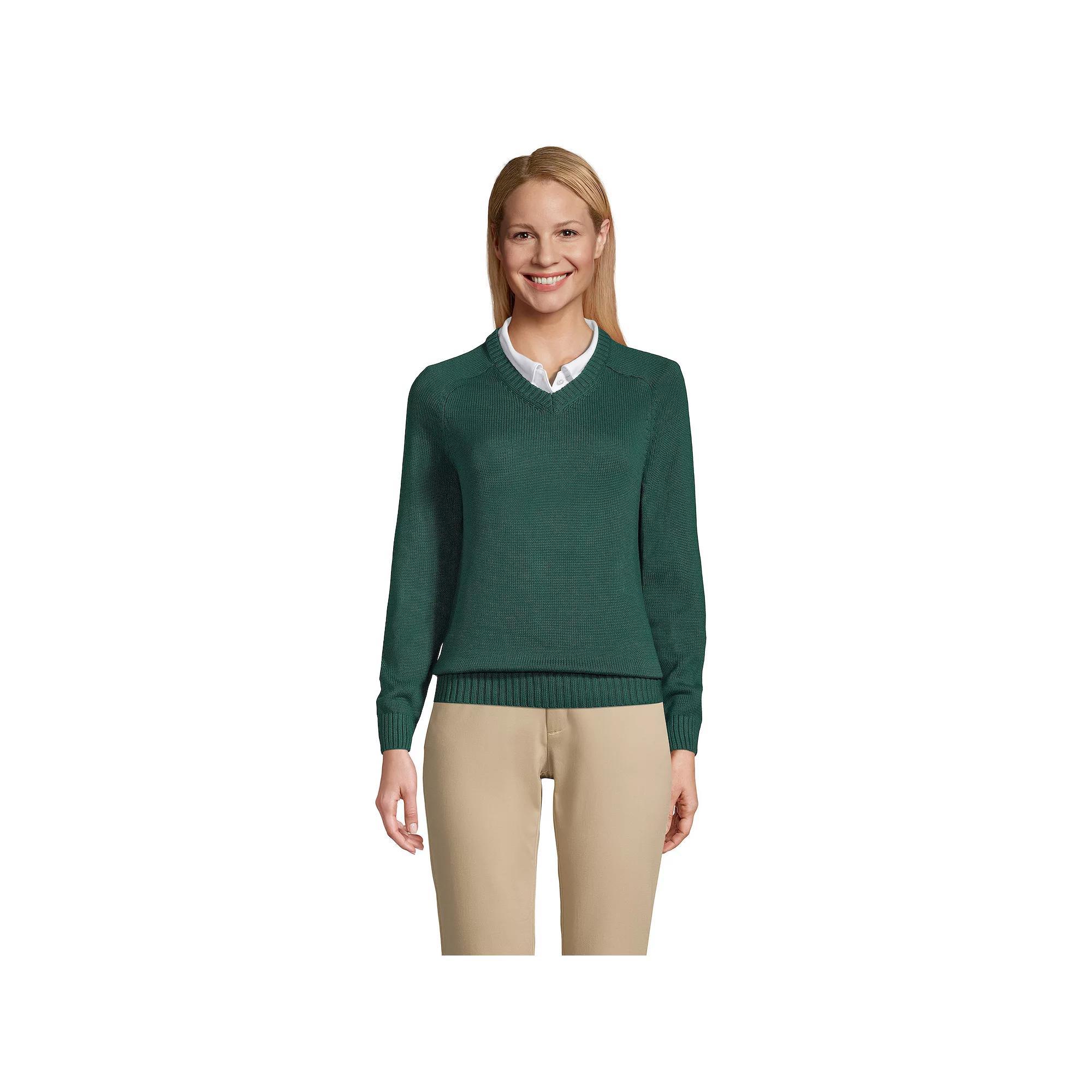 Women's Lands' End Cotton Modal V-Neck Sweater,  Product Image