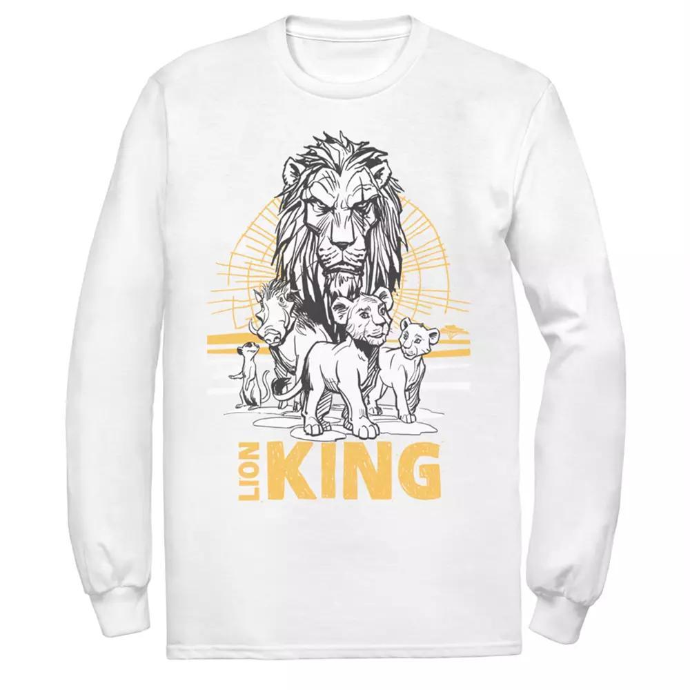 Disney's The Lion King Men's Scar, Simba & Nala Long Sleeve Graphic Tee,  Product Image