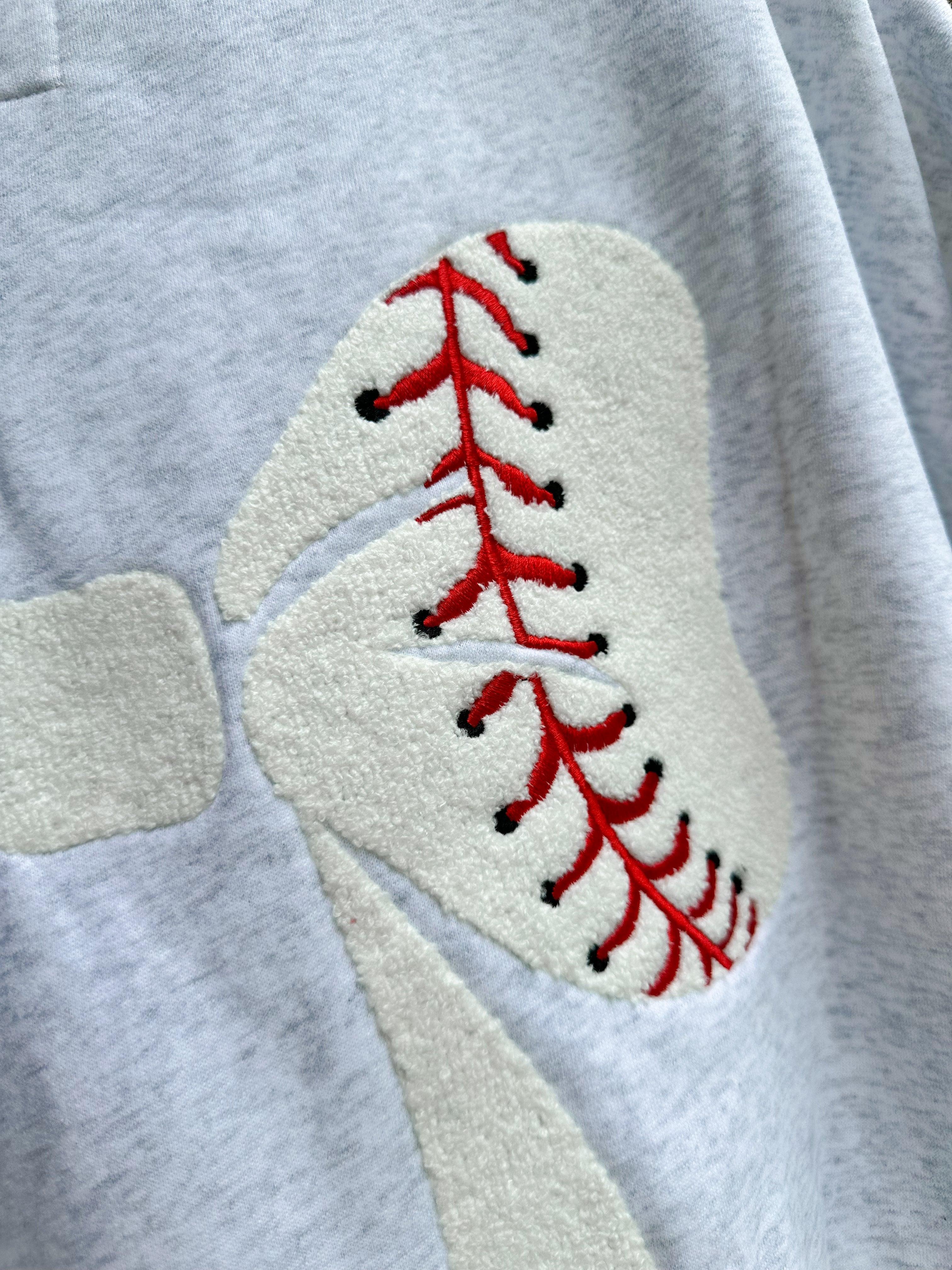 Baseball Bows Embroider Sweatshirt Product Image