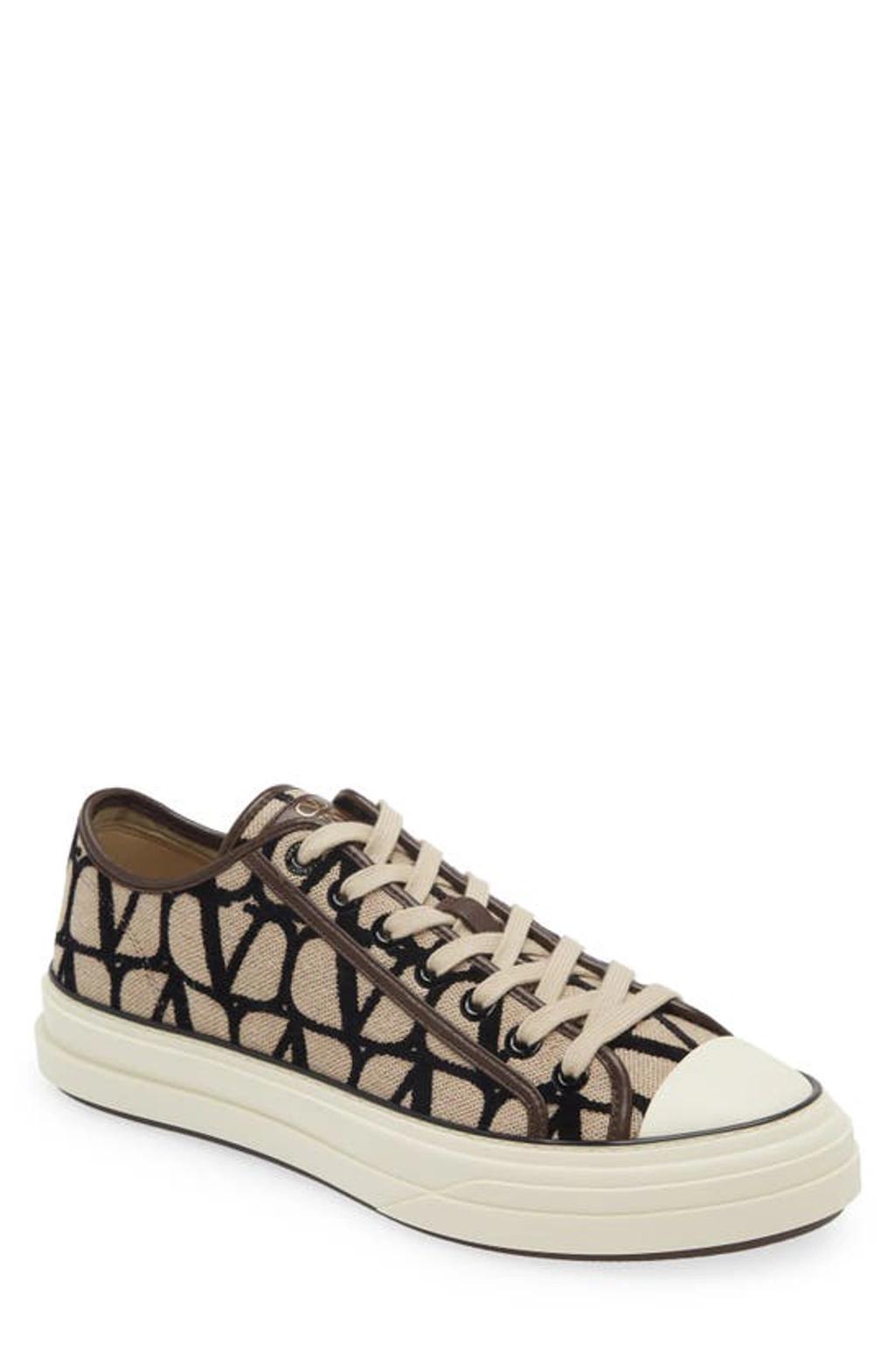 Mens Iconographe V-Logo Jacquard Canvas Low-Top Sneakers Product Image