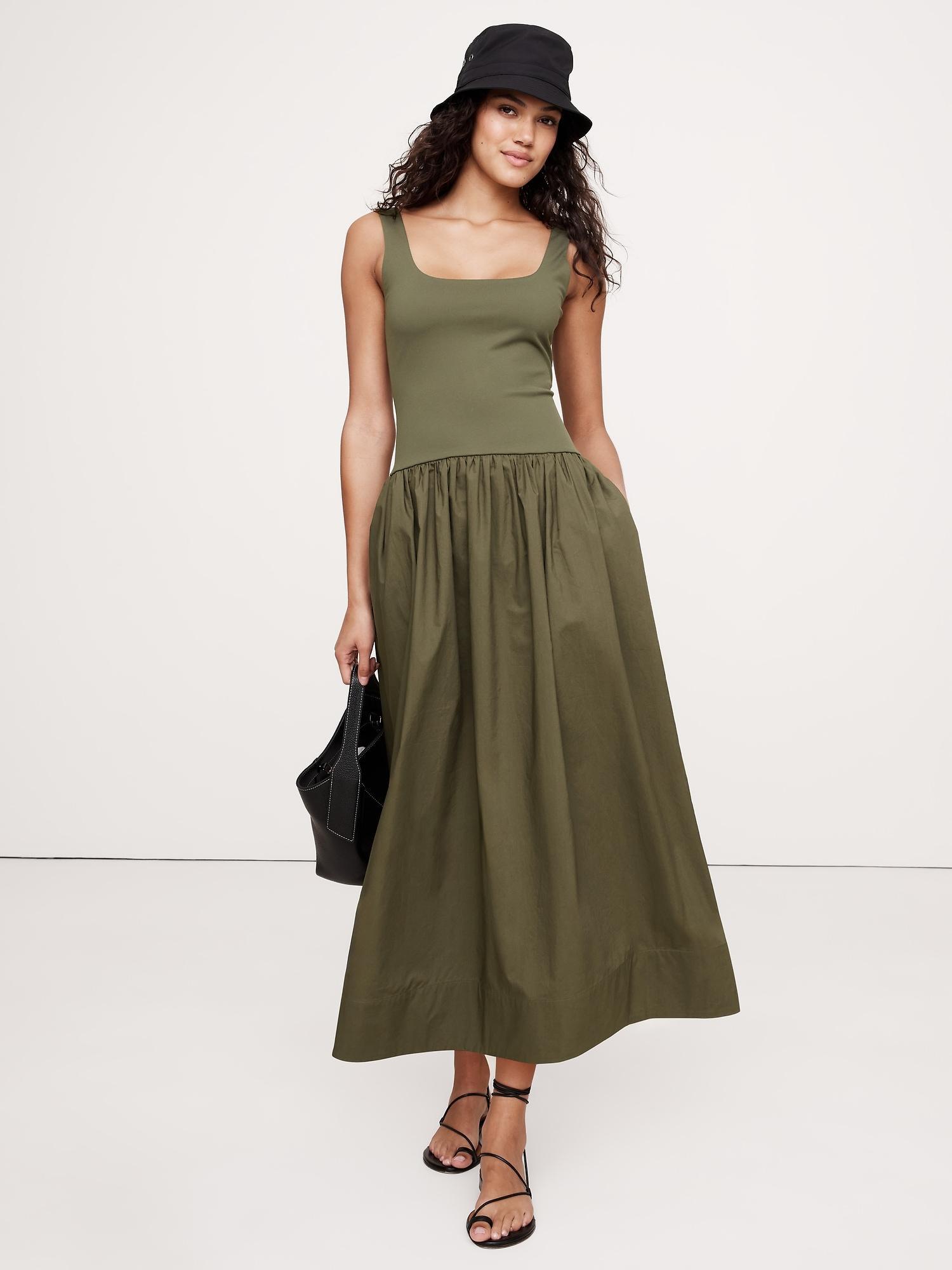 Drop-Waist Midi Dress Product Image
