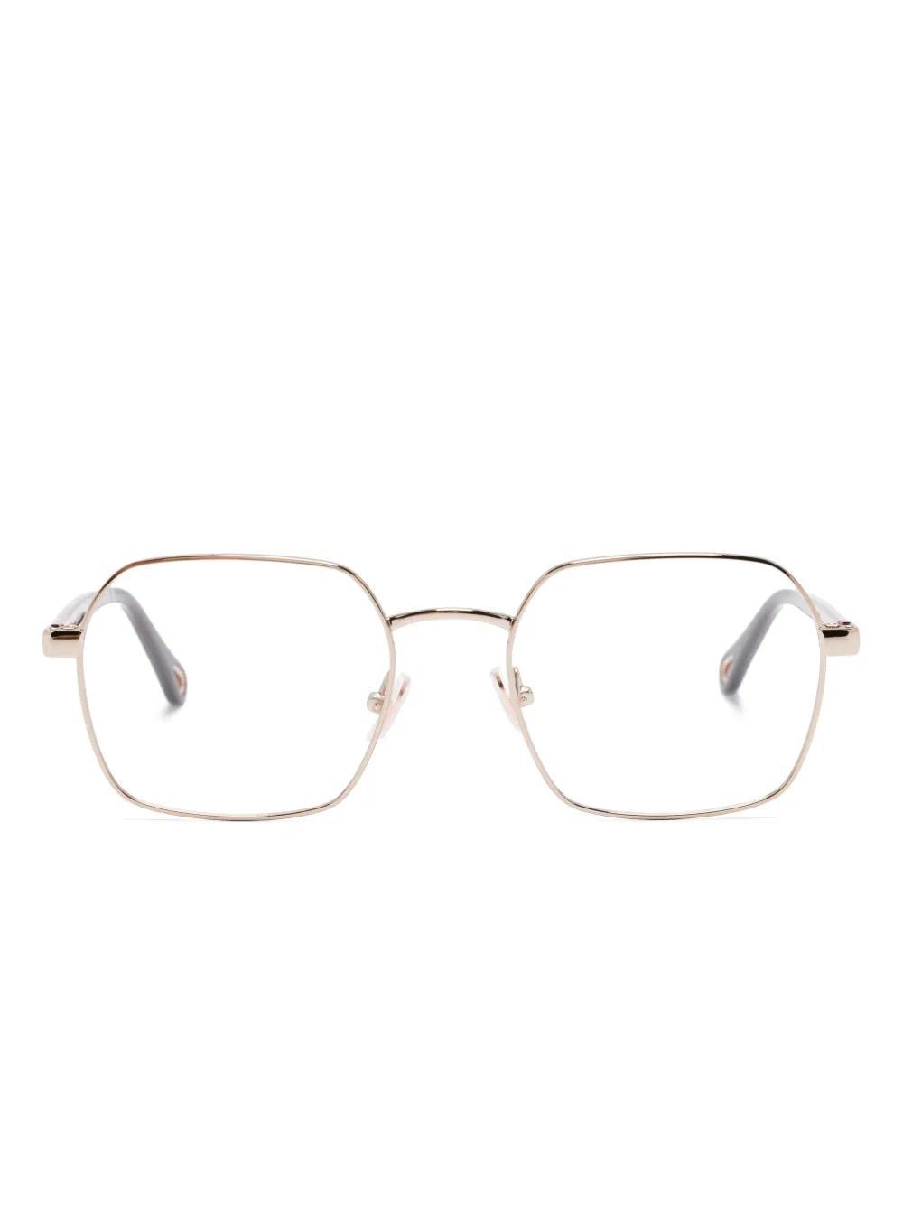 CHLOÉ Brille Mit Eckigem Gestell In Gold Product Image