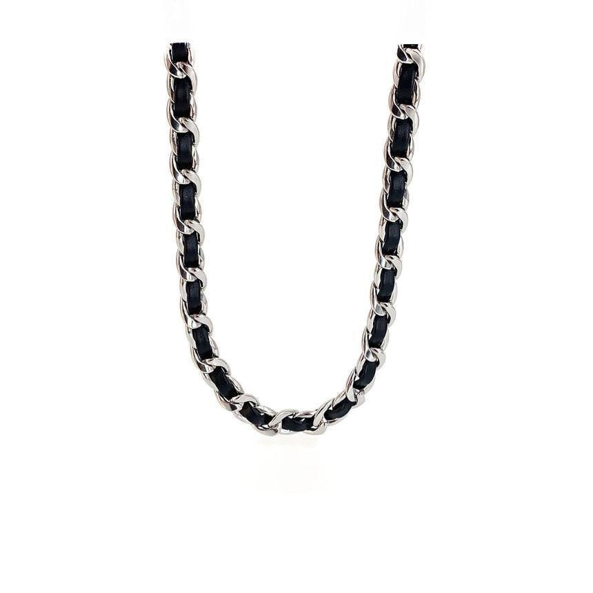 Chain Faux Leather Necklace Product Image