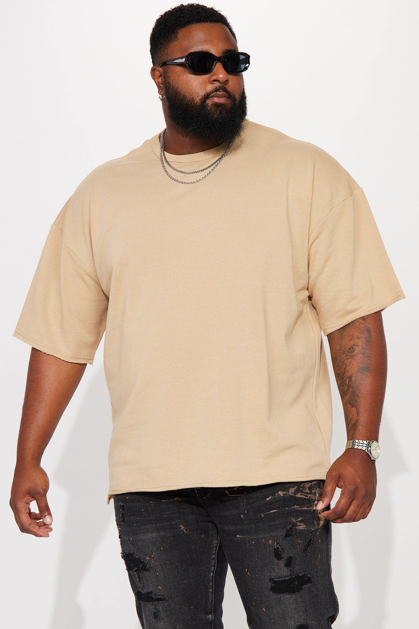 I Like How It Looks Oversized Terry Short Sleeve Tee - Tan Product Image