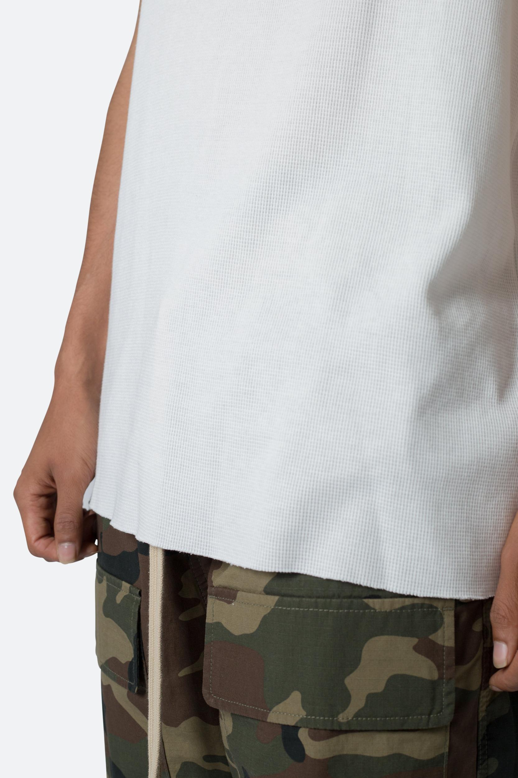 Raw Edge Thermal Tank - Off White Product Image
