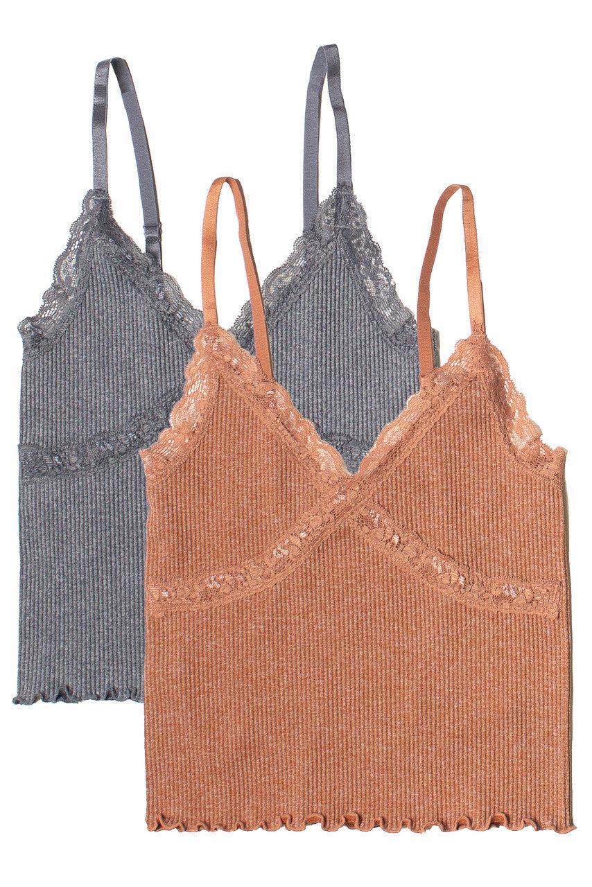 Lace Trim Ribbed Seamless Cami Product Image