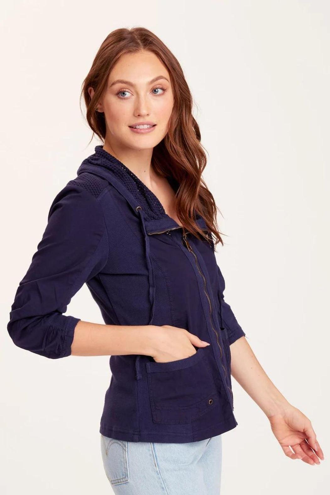 Navy Poplin Jacket Product Image