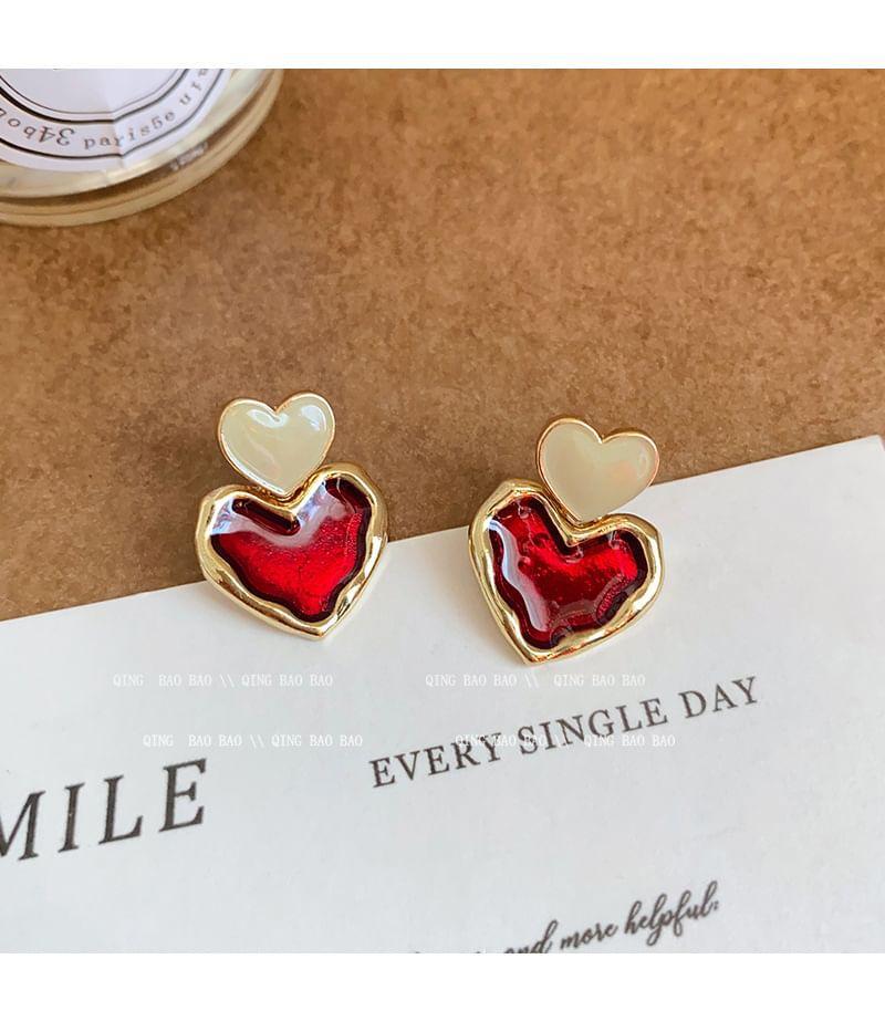 Heart Glaze Alloy Drop Earring Product Image