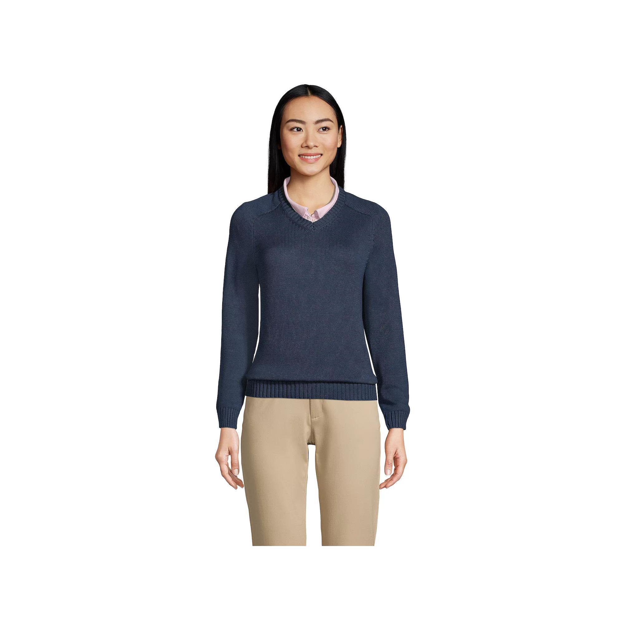 Women's Lands' End Cotton Modal V-Neck Sweater,  Product Image