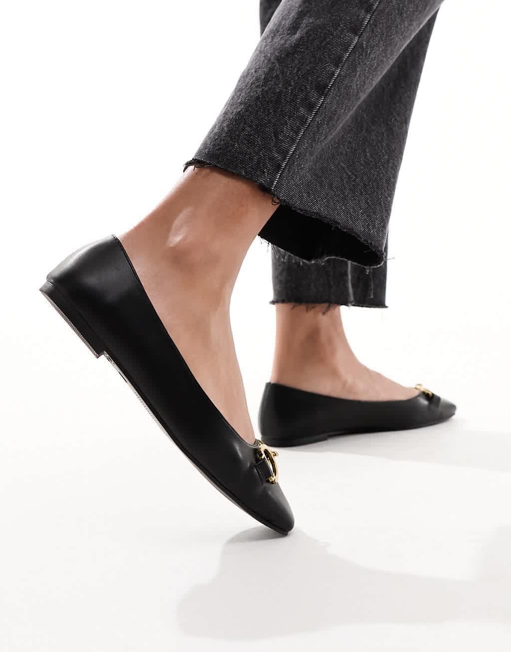 ASOS DESIGN Leighton square toe ballet flats Product Image