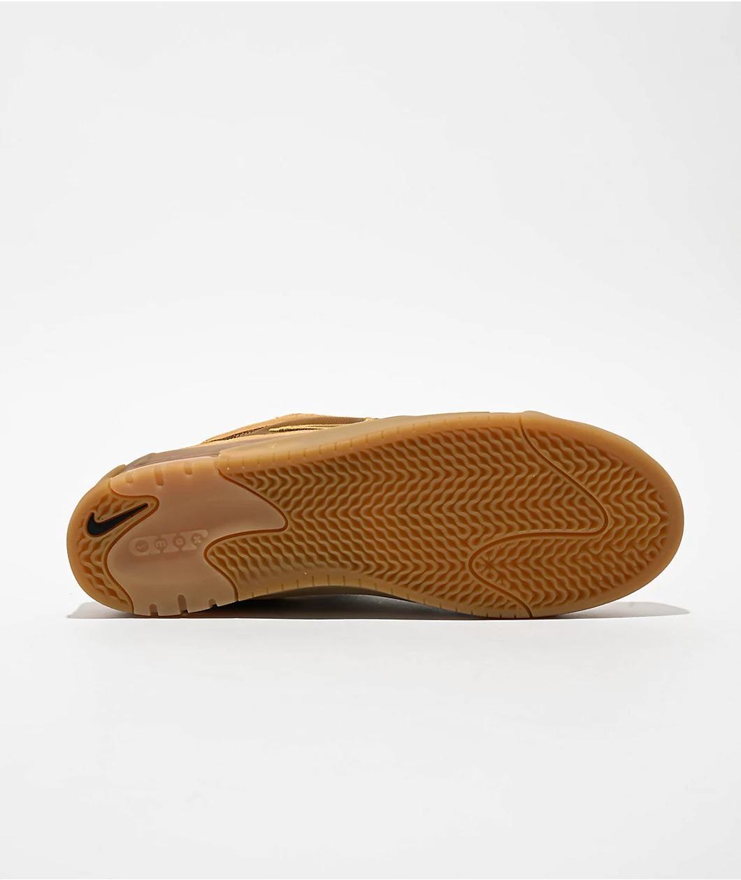 Nike SB Air Max Ishod Flax, Safety Orange, & Wheat Skate Shoes Product Image