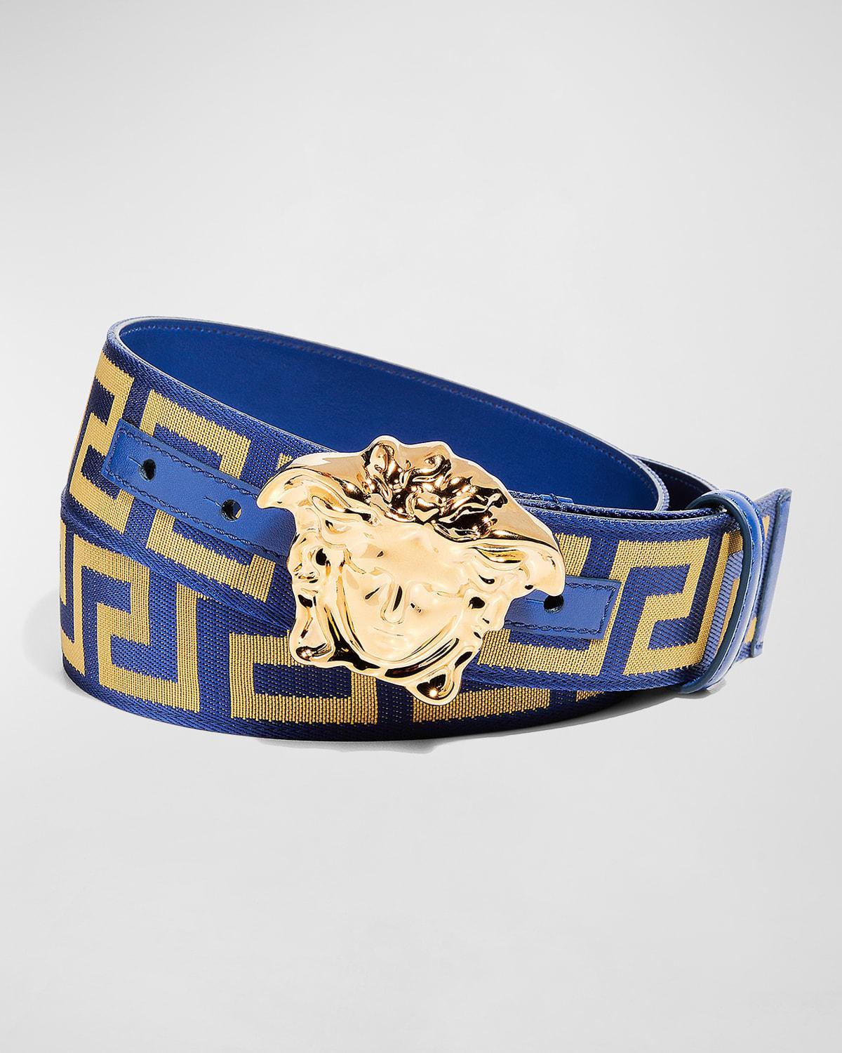 Men's Tonal Medusa/Greek Key Web Belt Product Image