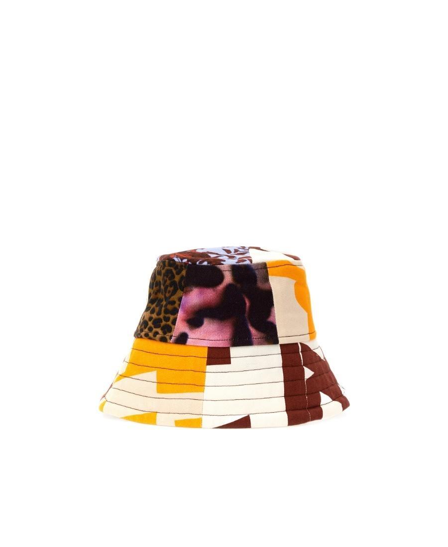 DRIES VAN NOTEN Patchwork Dropped Brim Bucket Hat In Multicolor Product Image