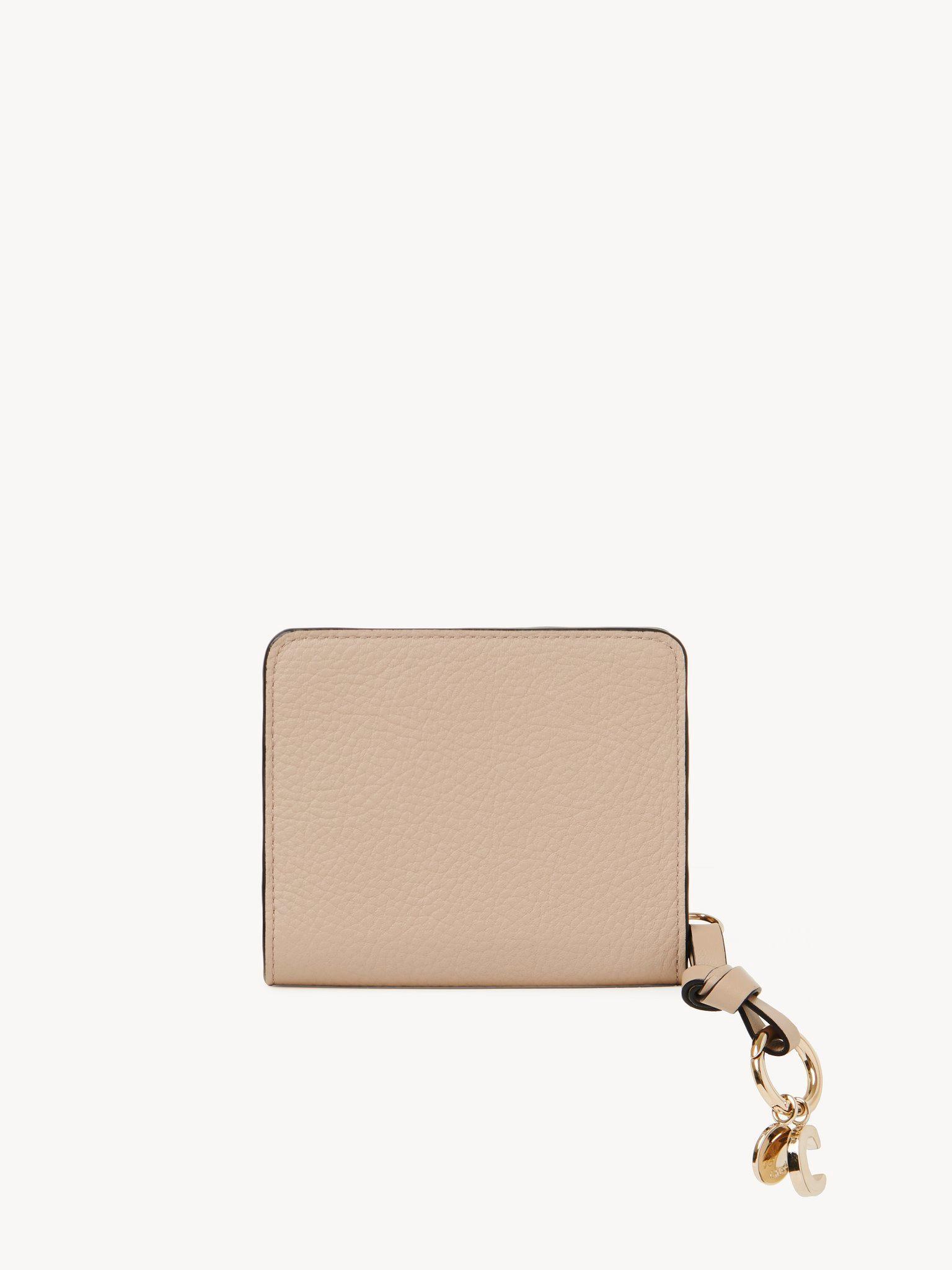 Alphabet compact wallet in grained leather Product Image